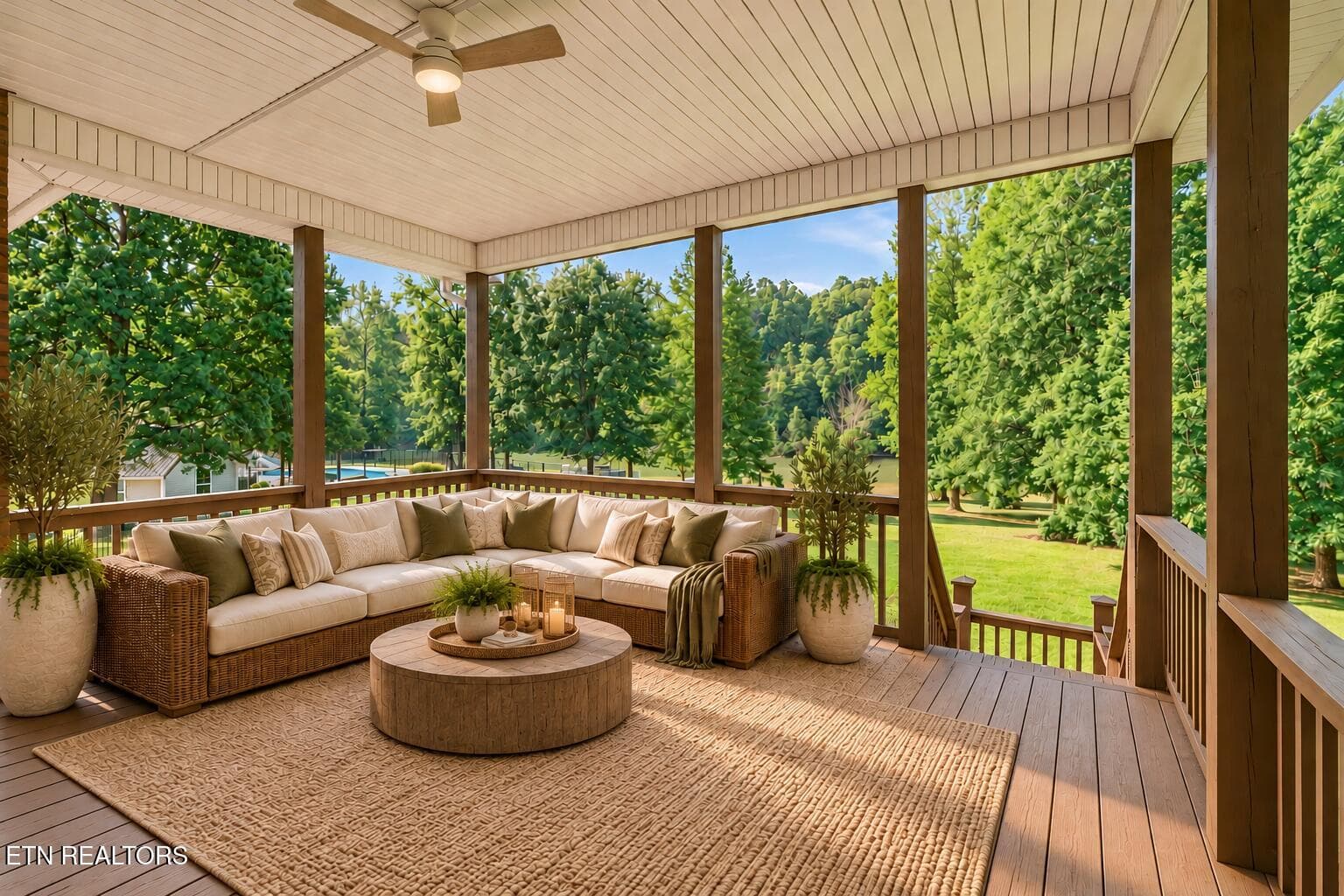 Elegant Backyard Porch Retreat - 267 Paradise Lane, Jacksboro, TN 37757