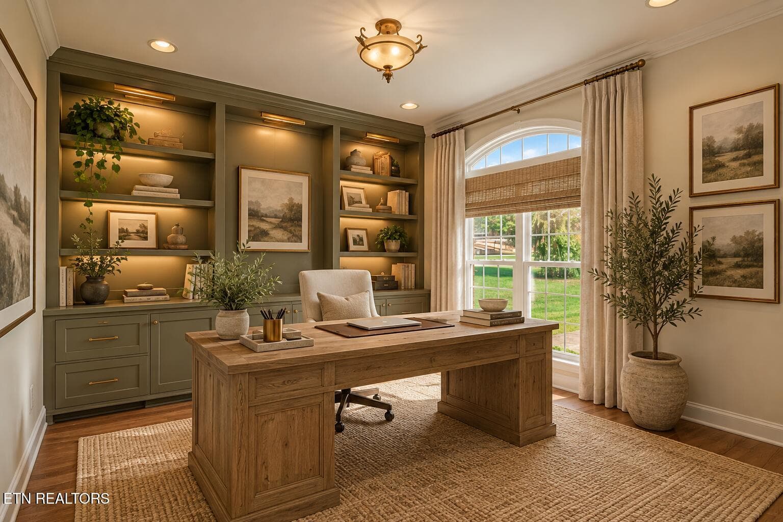 Elegant Olive-Toned Home Office - 267 Paradise Lane, Jacksboro, TN 37757