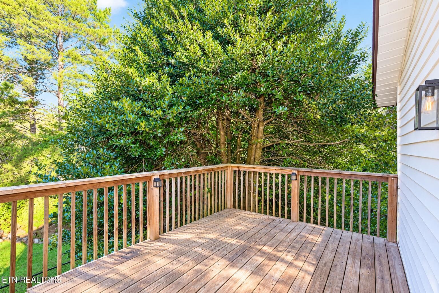 Sunlit Backyard Deck Surrounded by Green - 4403 Mace Lane, Knoxville, TN 37938, Knoxville