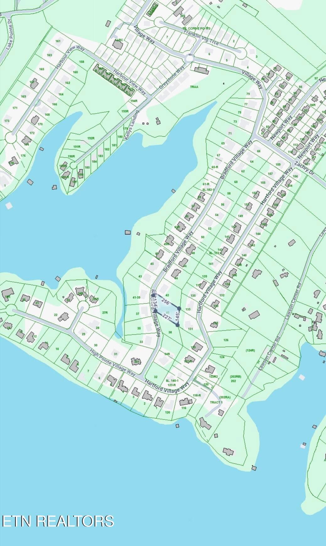 Aerial view via Tax Map - Bradford Village Way Lot 40, Kingston, TN 37763, Kingston