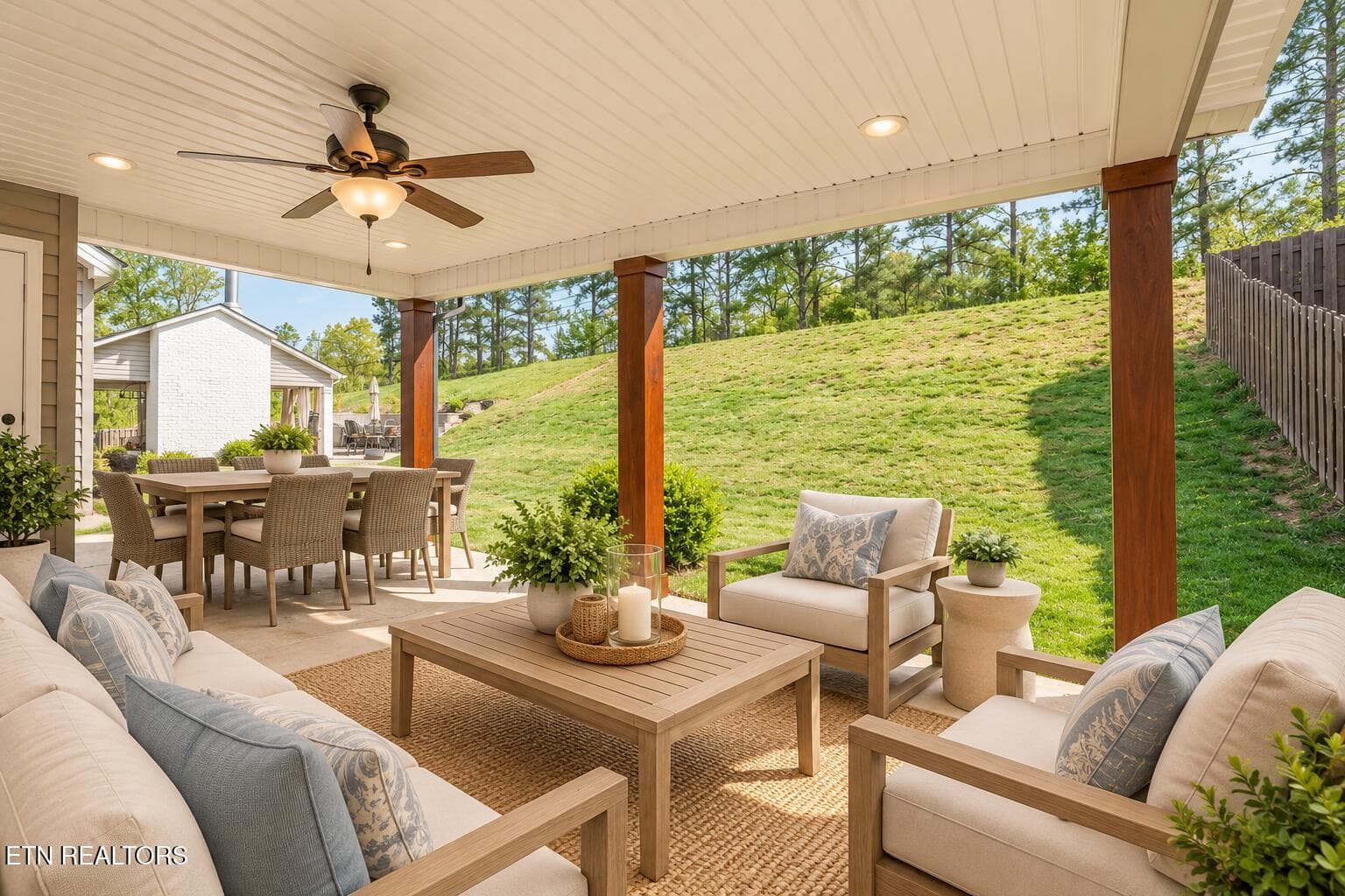 Virtual Staging-Covered Backporch - 3020 Spencer Ridge Lane, Knoxville, TN 37931