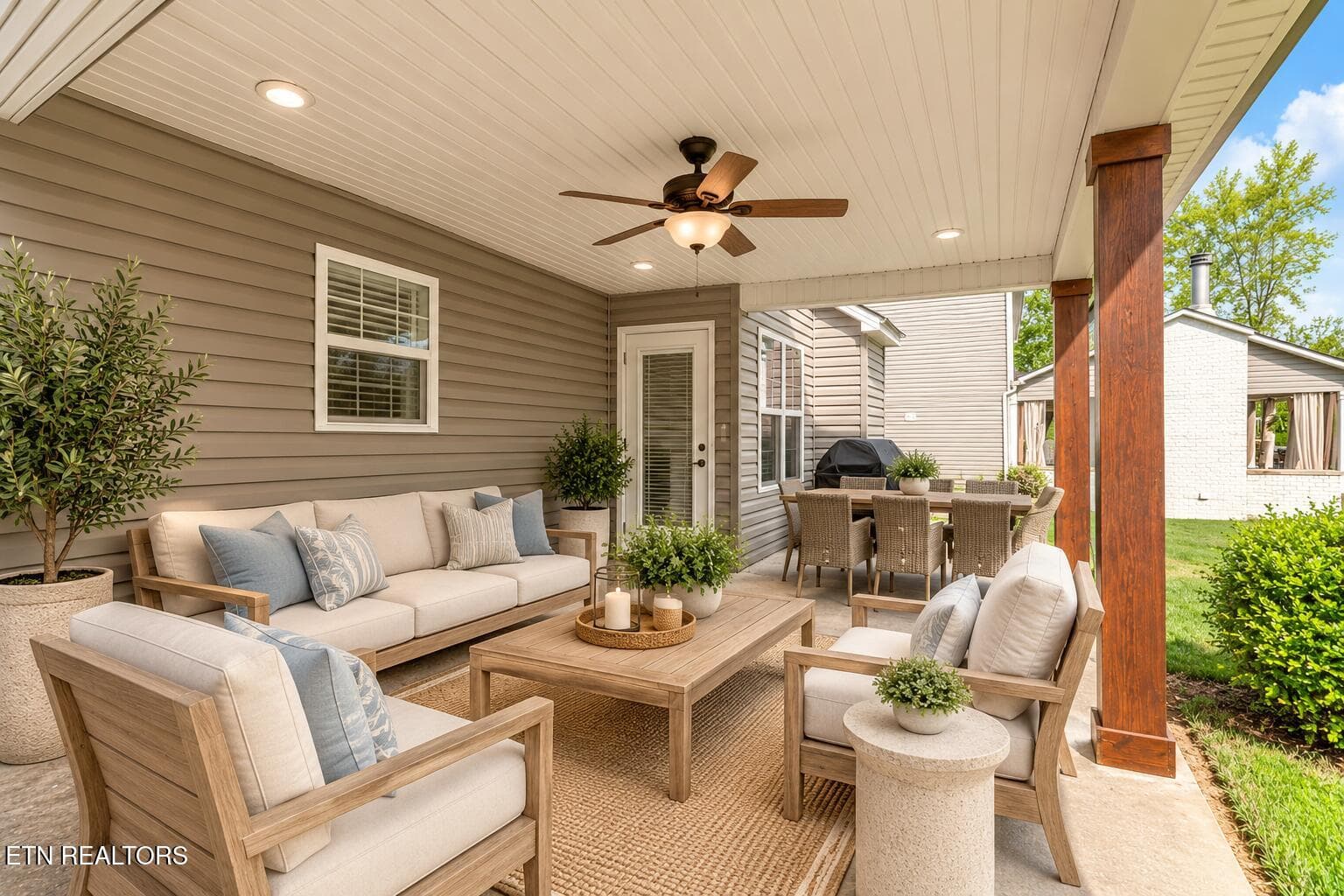 Virtual Staging-Covered Backporch - 3020 Spencer Ridge Lane, Knoxville, TN 37931