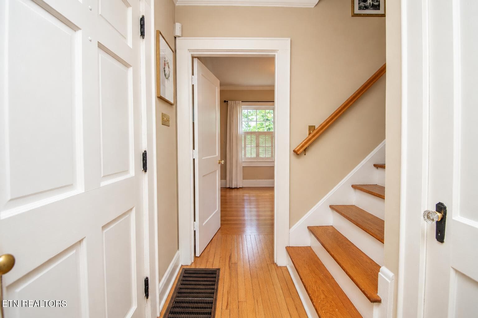 Warm Beige Entryway with Staircase - 6809 Nubbin Ridge Drive, Knoxville, TN 37919