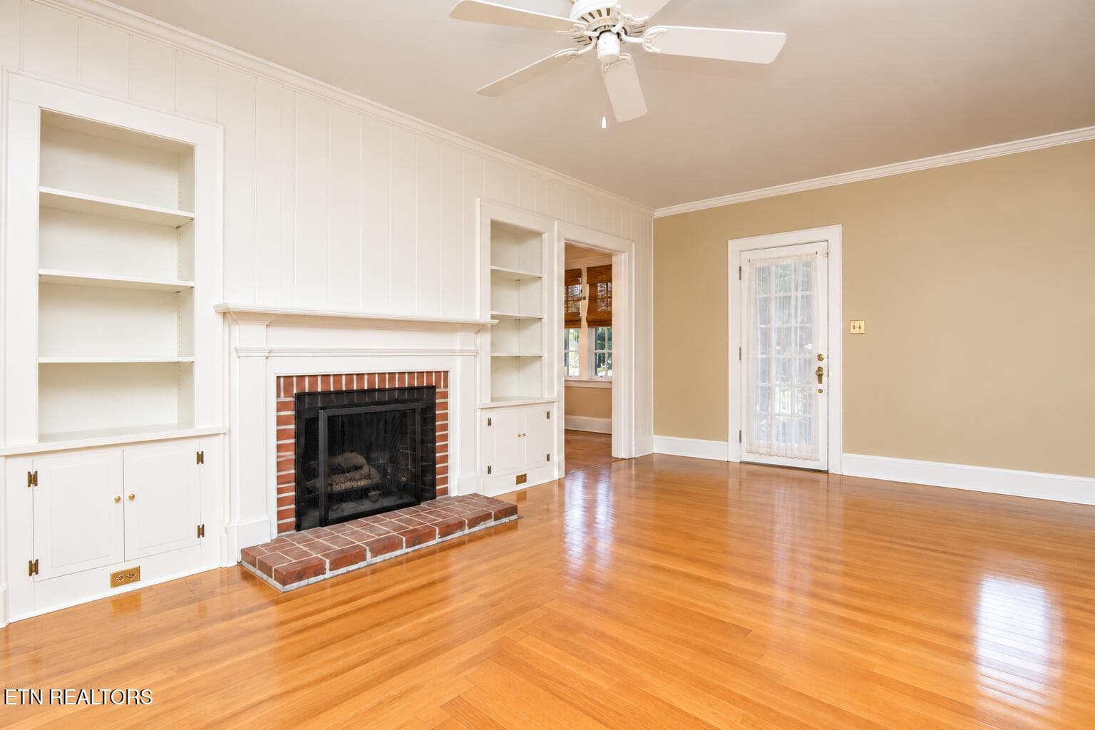 Bright Staged Living Room with Fireplace - 6809 Nubbin Ridge Drive, Knoxville, TN 37919