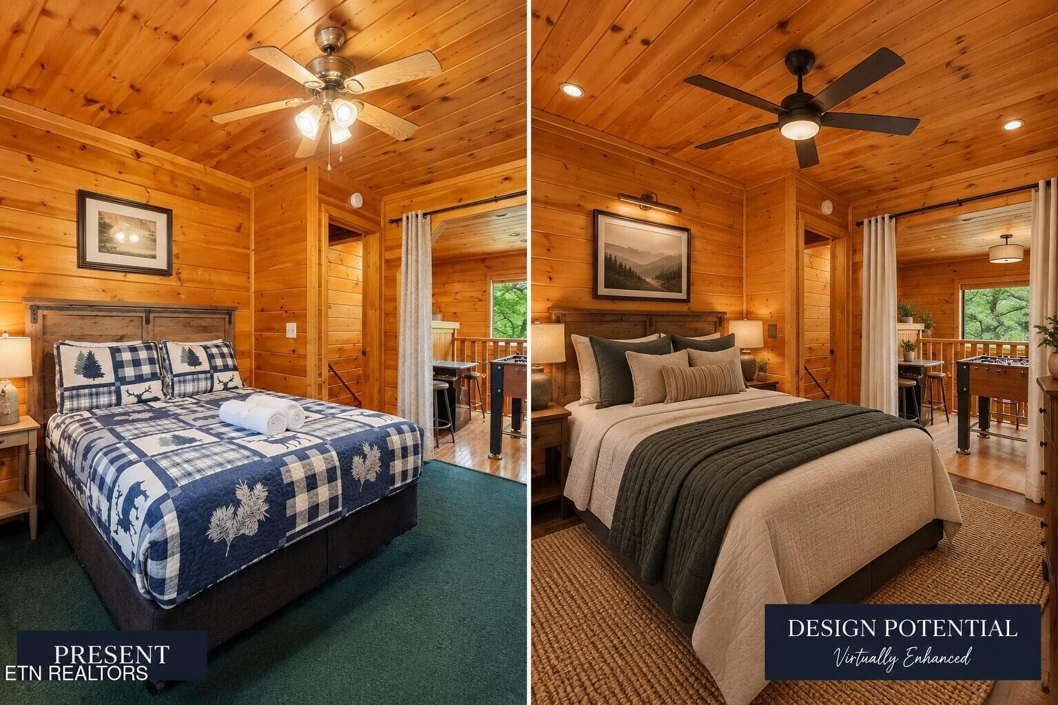 Rustic Cabin Bedroom_ Present and Potent - 2015 Ridgecrest Loop Way, Sevierville, TN 37876