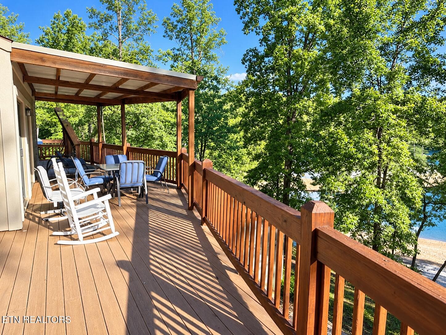 Bright summer deck with lake views - 463 Fox Lake Lane, LaFollette, TN 37766
