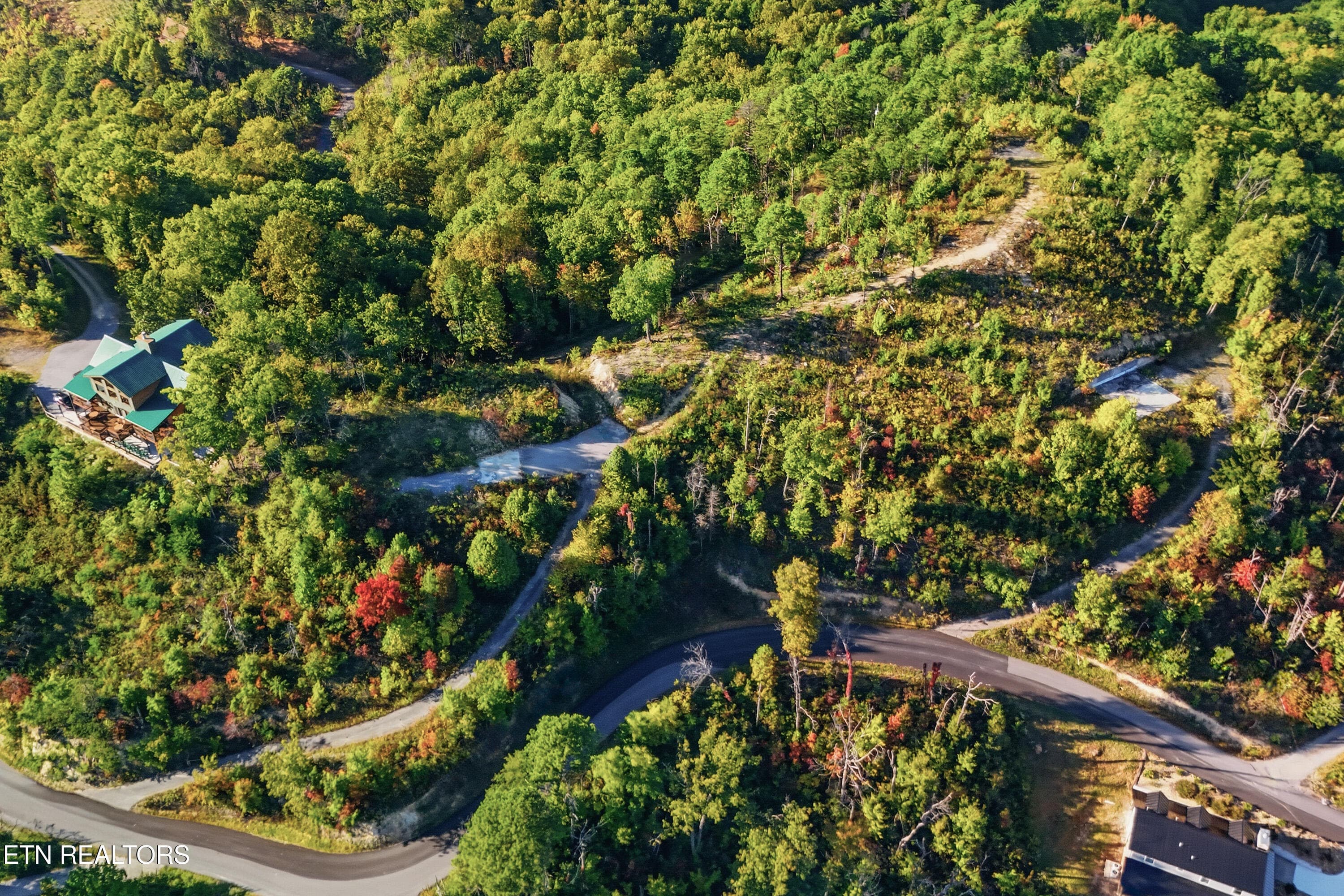 Drone with driveway from front - 2602 Hatcher Mountain Rd, Sevierville, TN 37862
