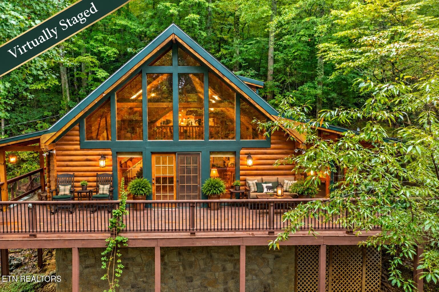 Warmly Lit Forest A-Frame Cabin - 3711 Ginseng Way, Sevierville, TN 37862