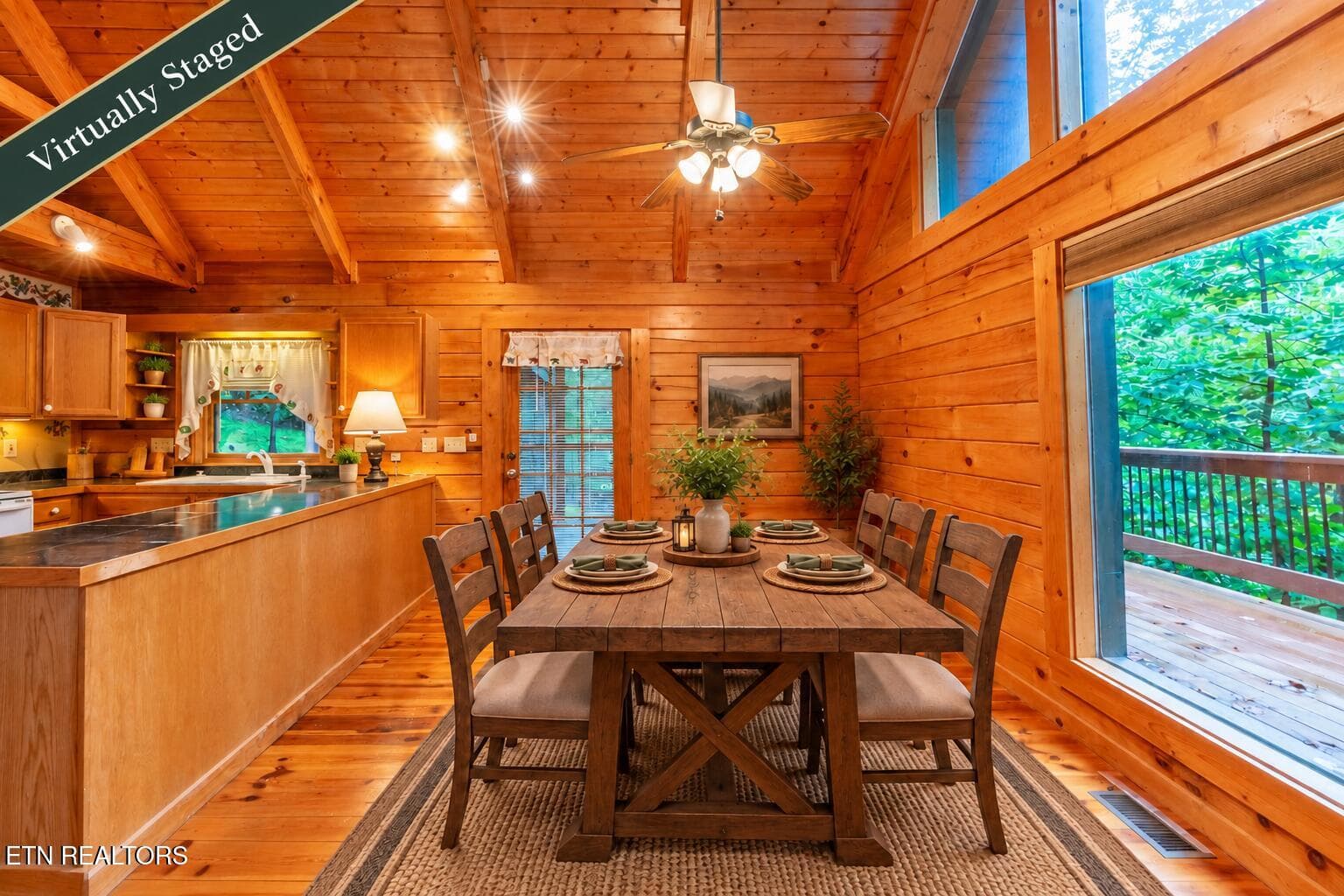 Warm Rustic Cabin Dining Room - 3711 Ginseng Way, Sevierville, TN 37862