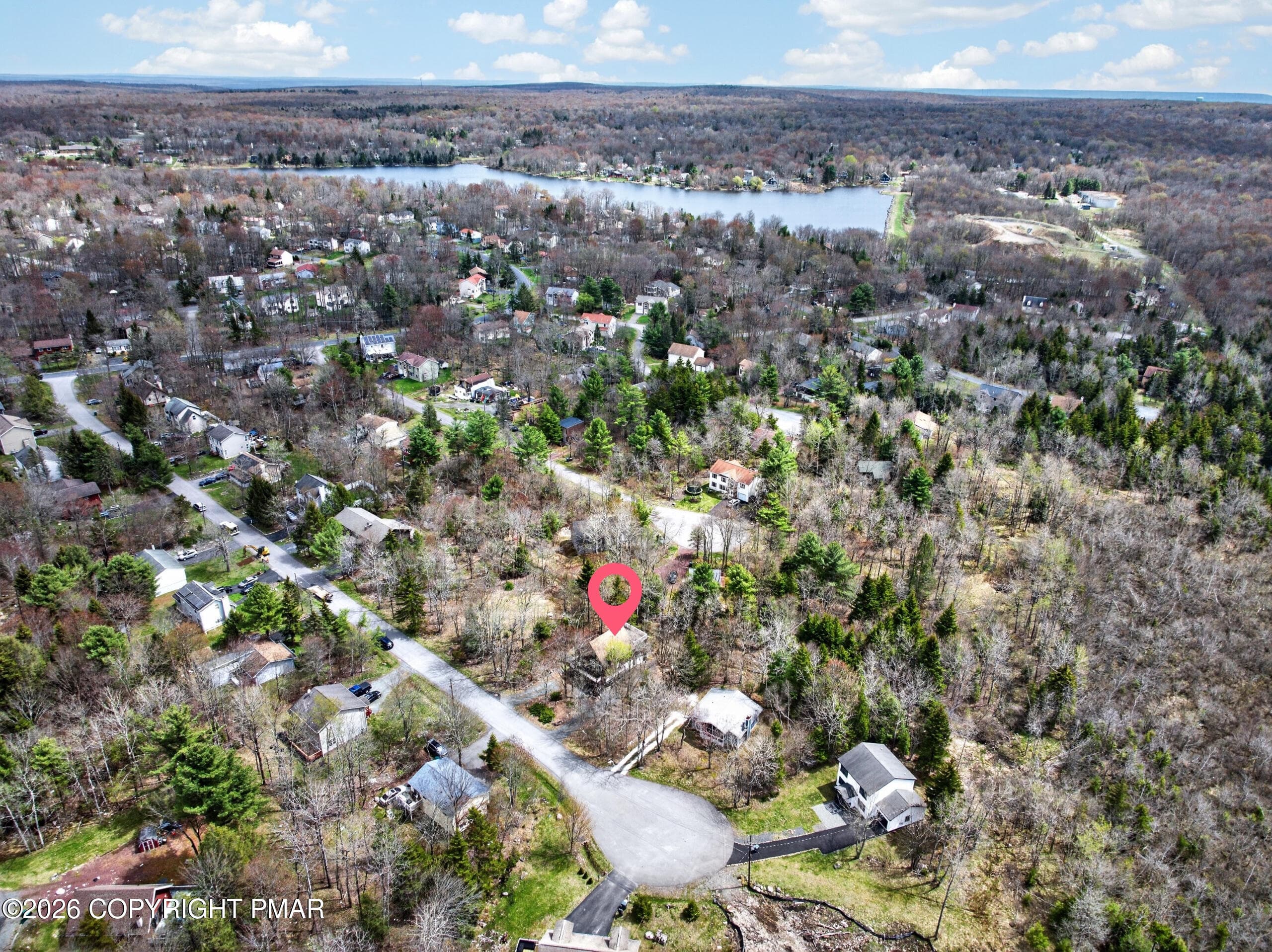 Aerial View Lake - 6520 Runnymeade Lane, Tobyhanna, PA 18466, Tobyhanna