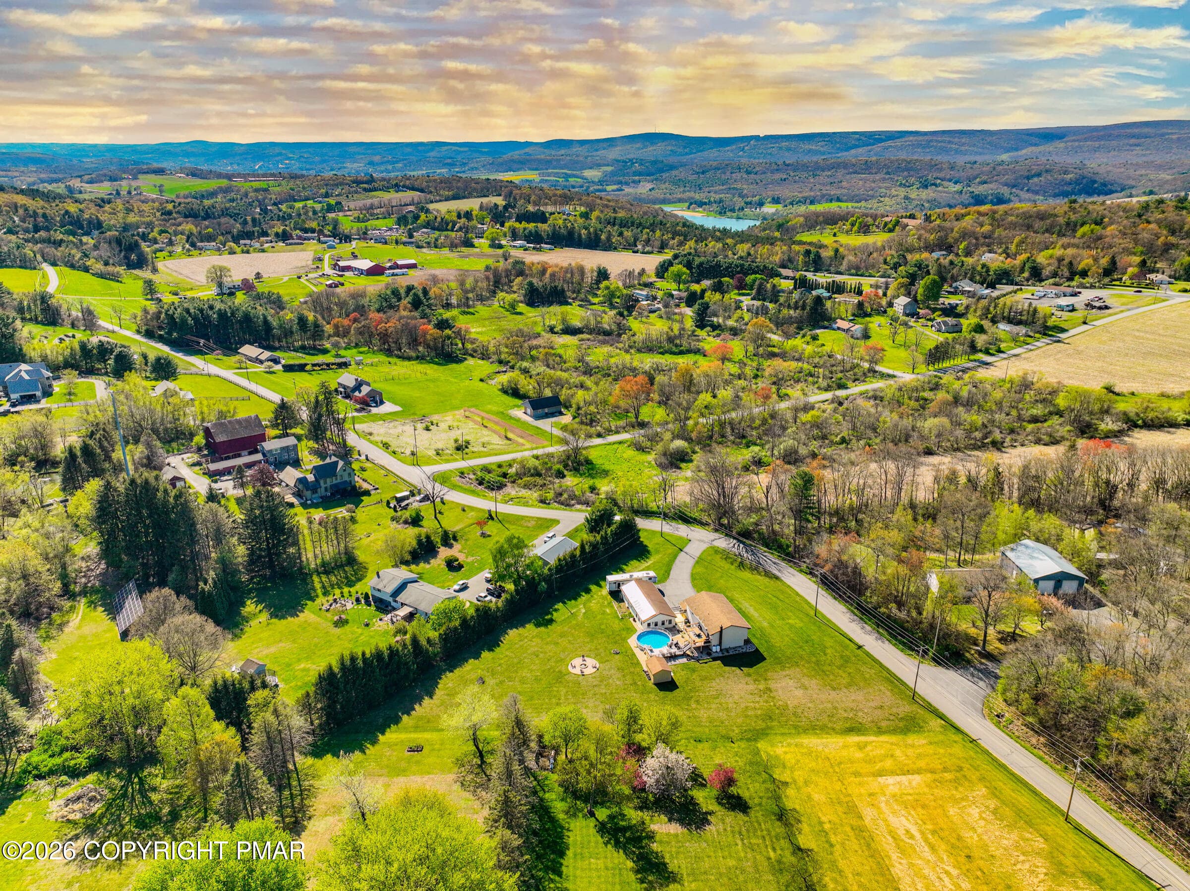 Aerial view of home & Beltzville - 1040 Stagecoach Road W, Lehighton, PA 18235, Lehighton