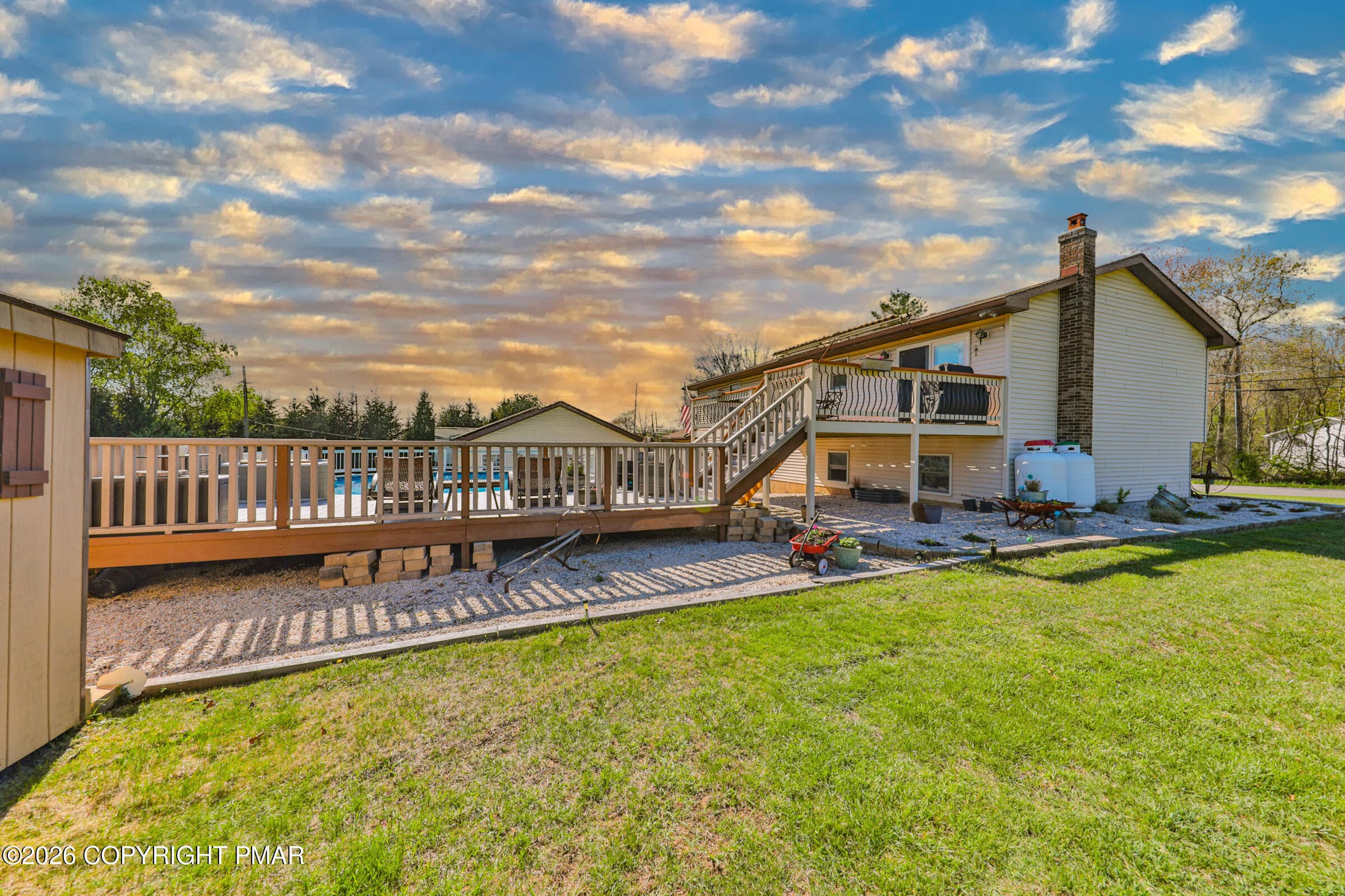 View of side of home & deck - 1040 Stagecoach Road W, Lehighton, PA 18235, Lehighton