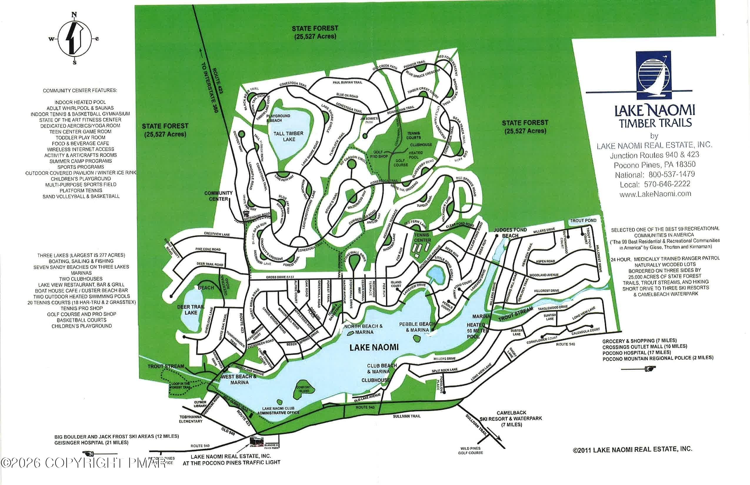 Lake Naomi Map - 113 Gross Drive, Pocono Pines, PA 18350, Pocono Pines