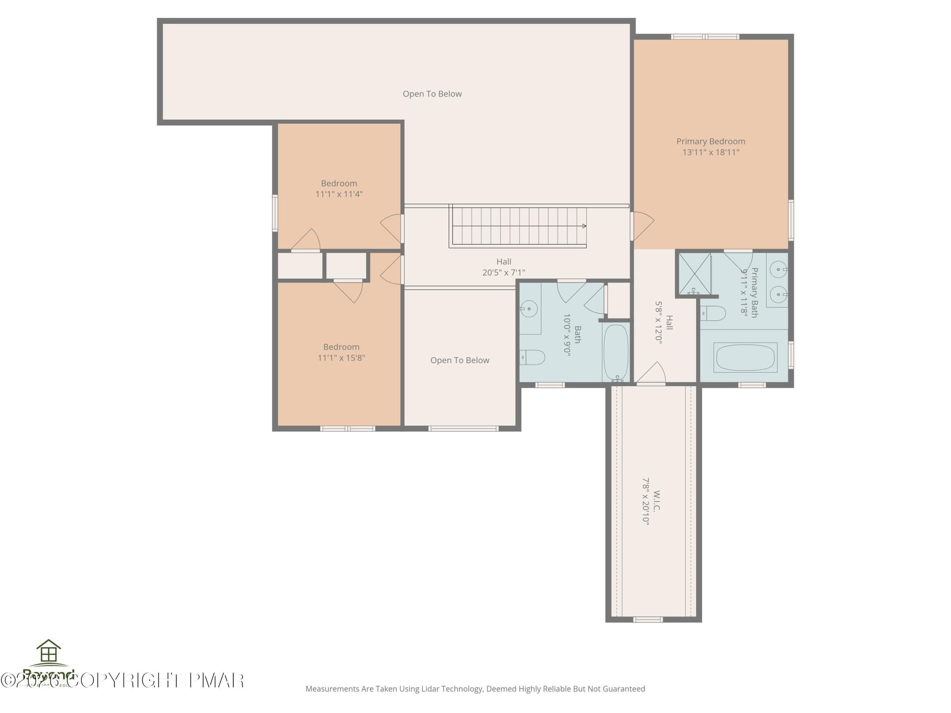 Upper level floor plan - 1323 Crossing Lane, Stroudsburg, PA 18360