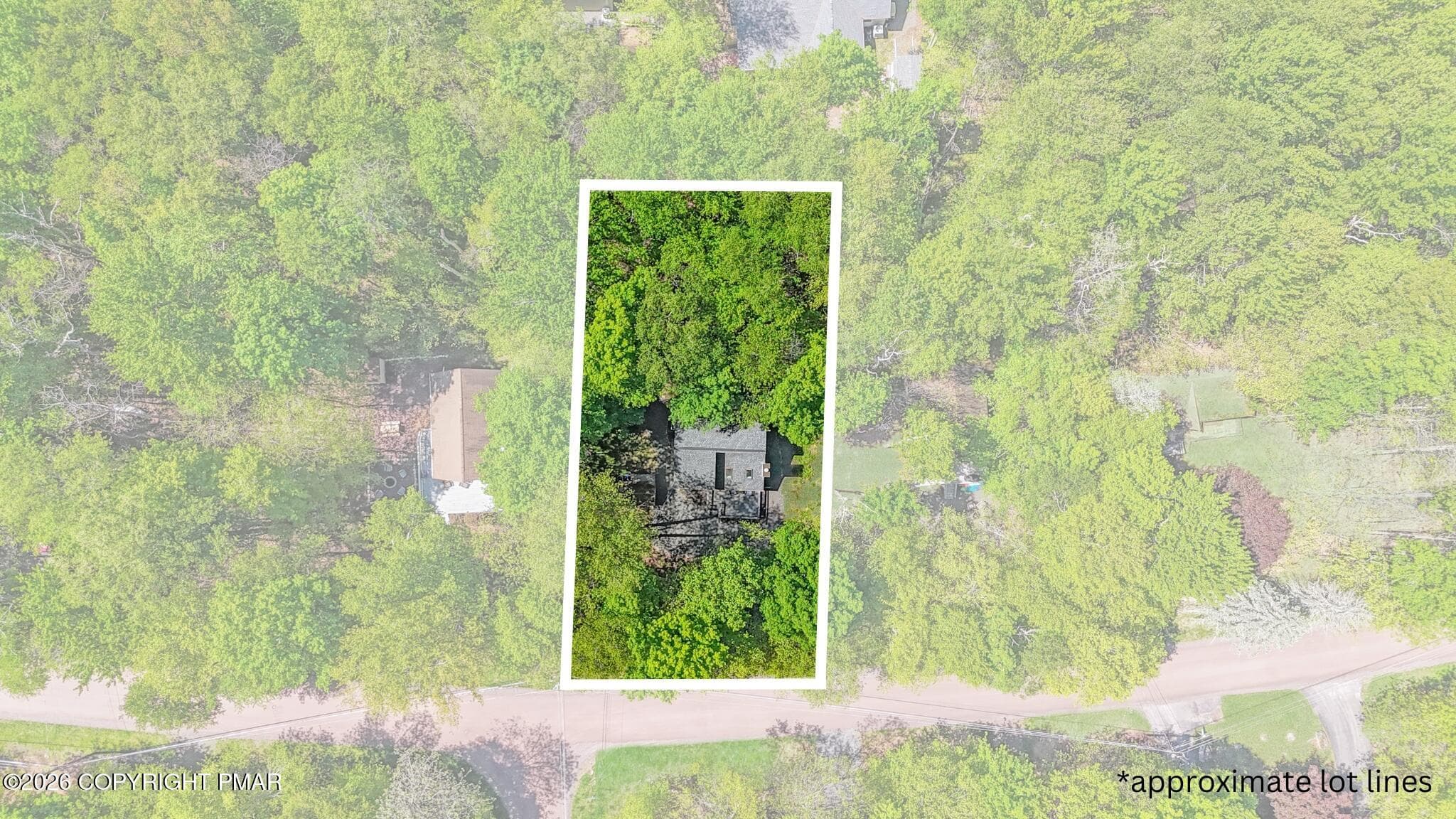 Aerial View/Approximate Lot Lines - 5344 Conoquenissing Drive, Pocono Lake, PA 18347, Pocono Lake