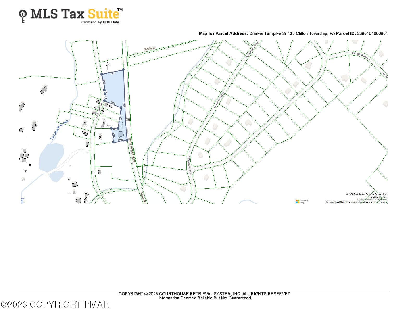 CRS Data - Property Map for Drinker Turn - 109 Drinker Turnpike Sr 435 Turnpike, Clifton Township, PA 18424, Clifton Township