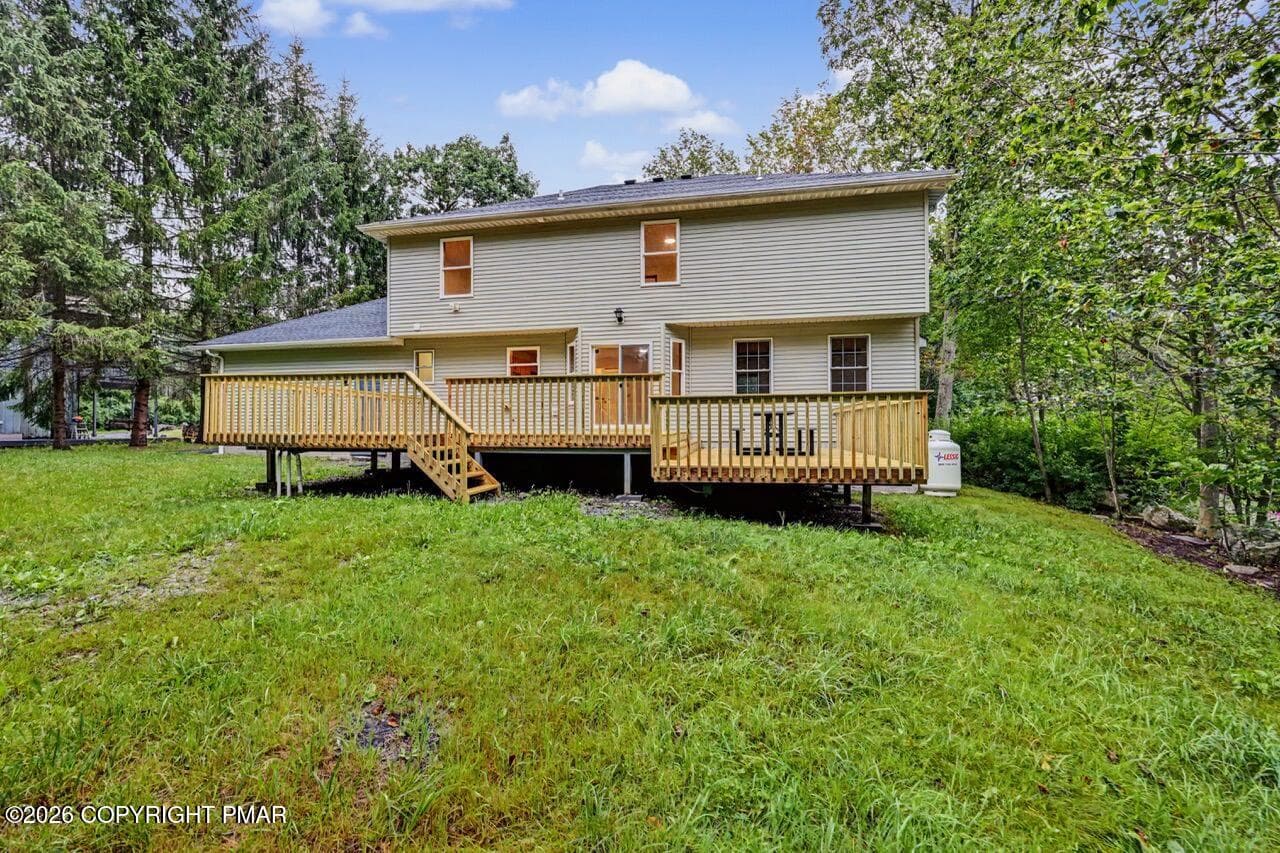 New Wooden Back Deck - 564 Cayuga Drive, Tobyhanna, PA 18466, Tobyhanna