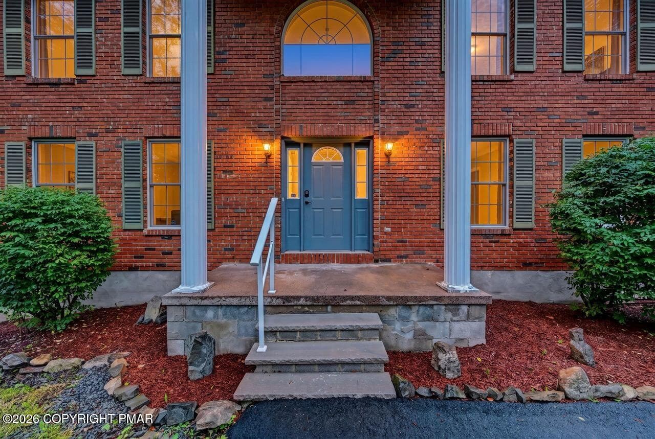 Front Sidewalk To Entry - Dusk View - 564 Cayuga Drive, Tobyhanna, PA 18466, Tobyhanna