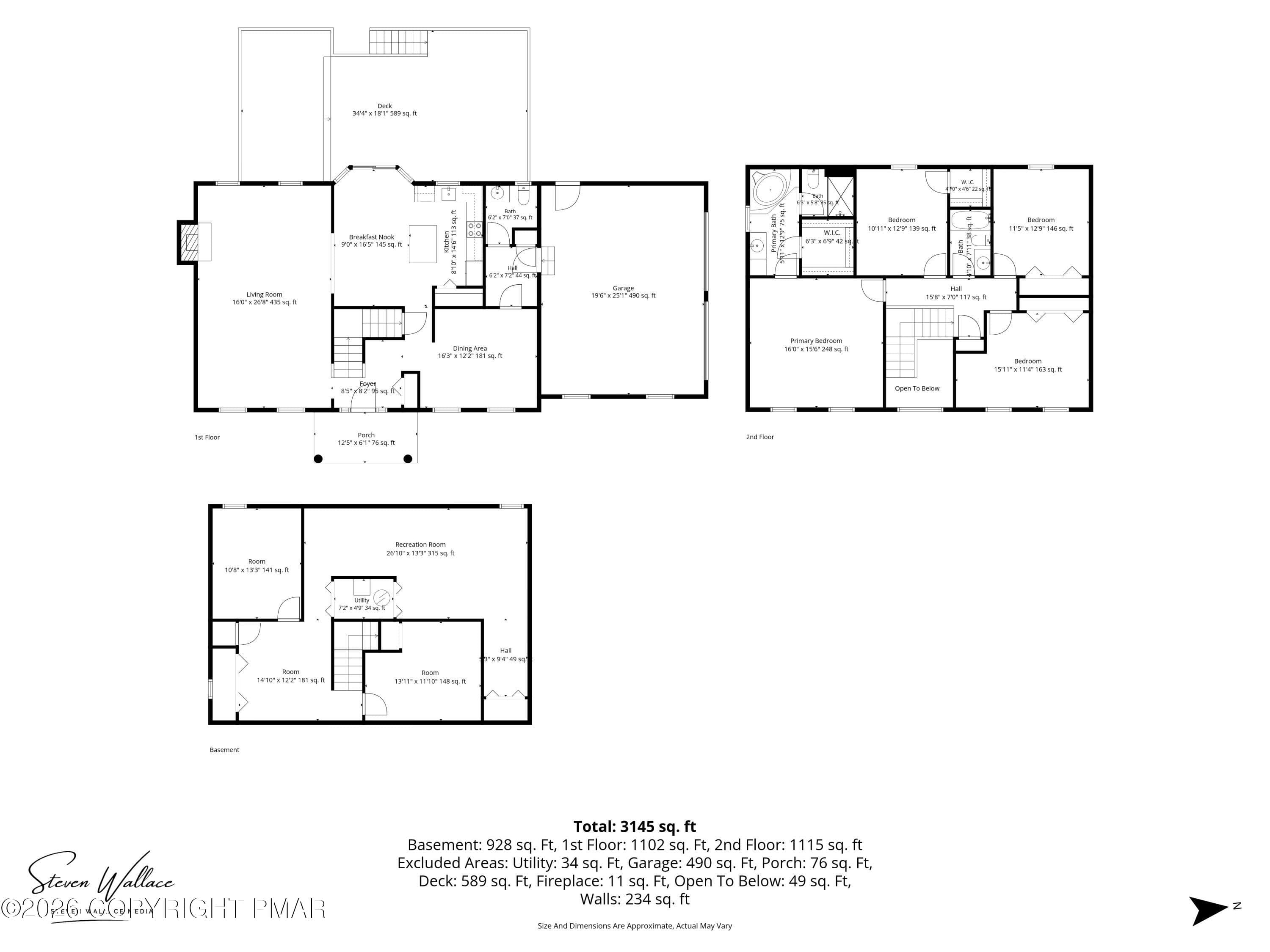 Floor Plans - 3 Levels - 564 Cayuga Drive, Tobyhanna, PA 18466, Tobyhanna