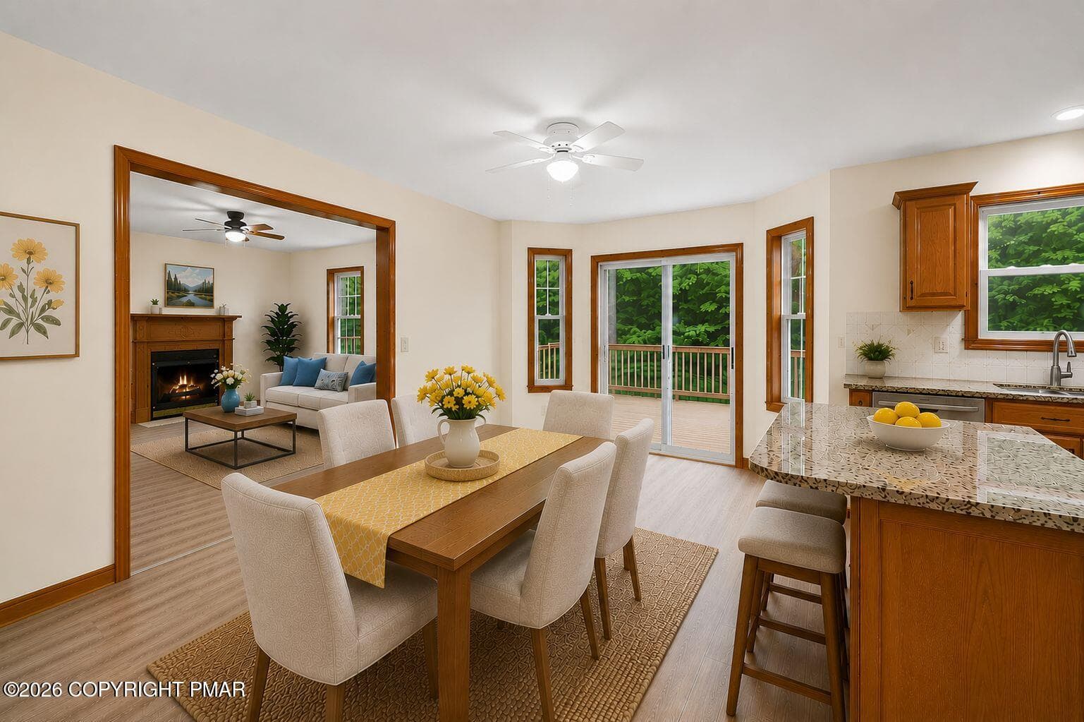 Eat-in Kitchen Virtually Staged - 564 Cayuga Drive, Tobyhanna, PA 18466, Tobyhanna