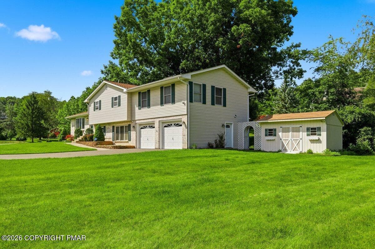Front with shed - 246 Switzgabel Drive, Brodheadsville, PA 18322, Brodheadsville