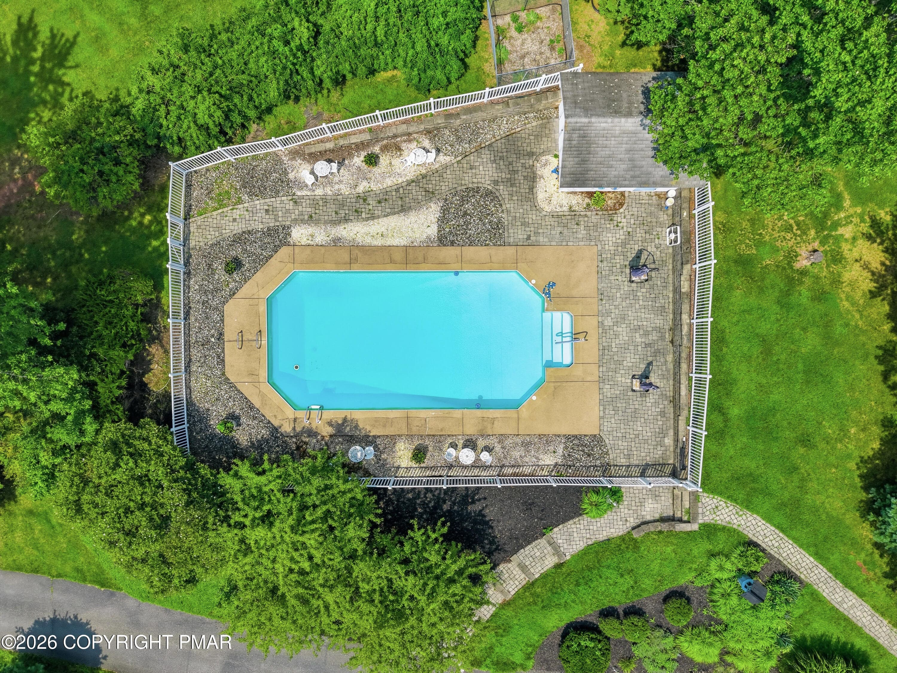 pool aerial - 1630 Mohican Court, Effort, PA 18330, Effort