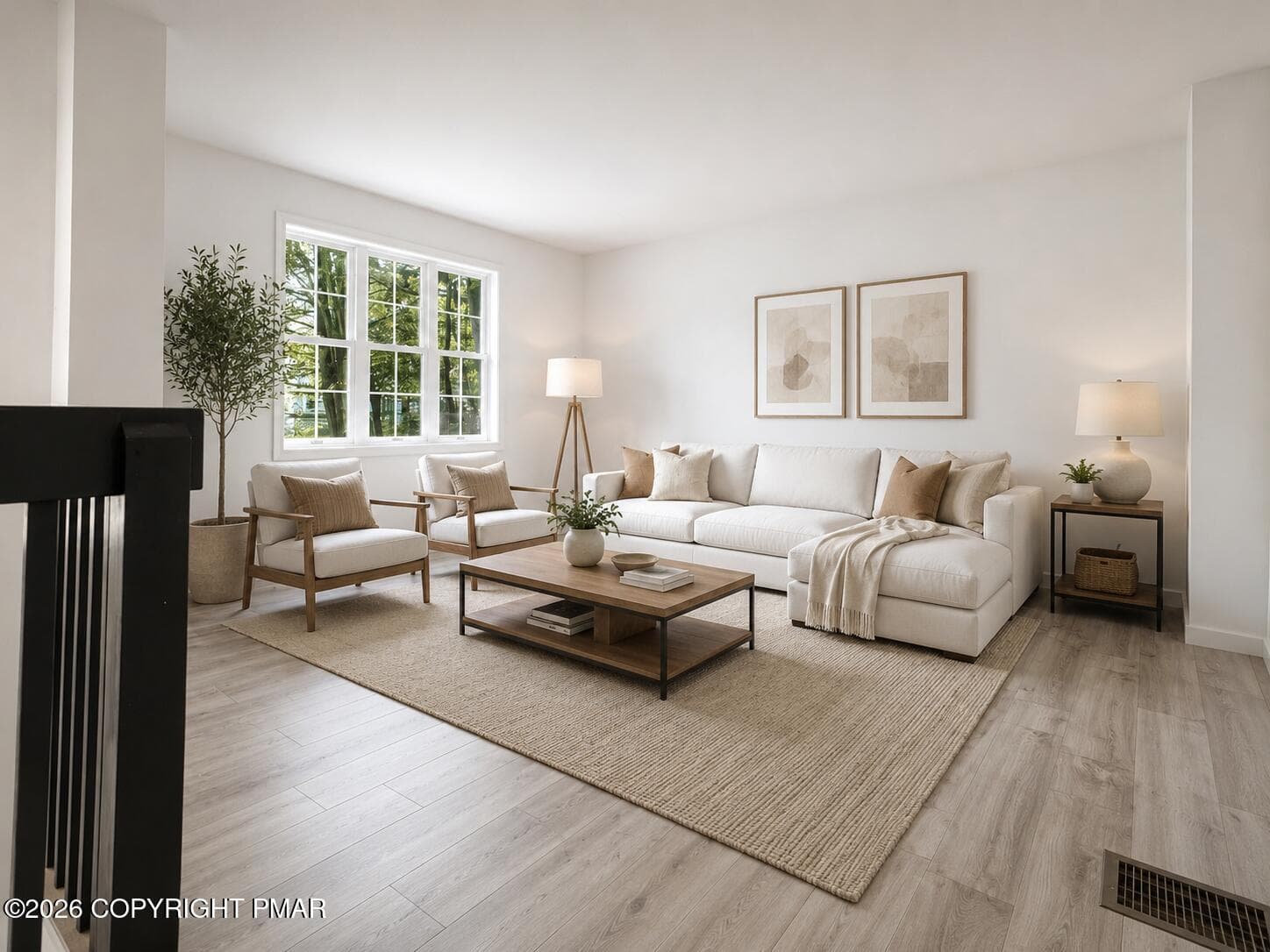 Staged Living Room - 2081 Minqua Trail, Tobyhanna, PA 18466