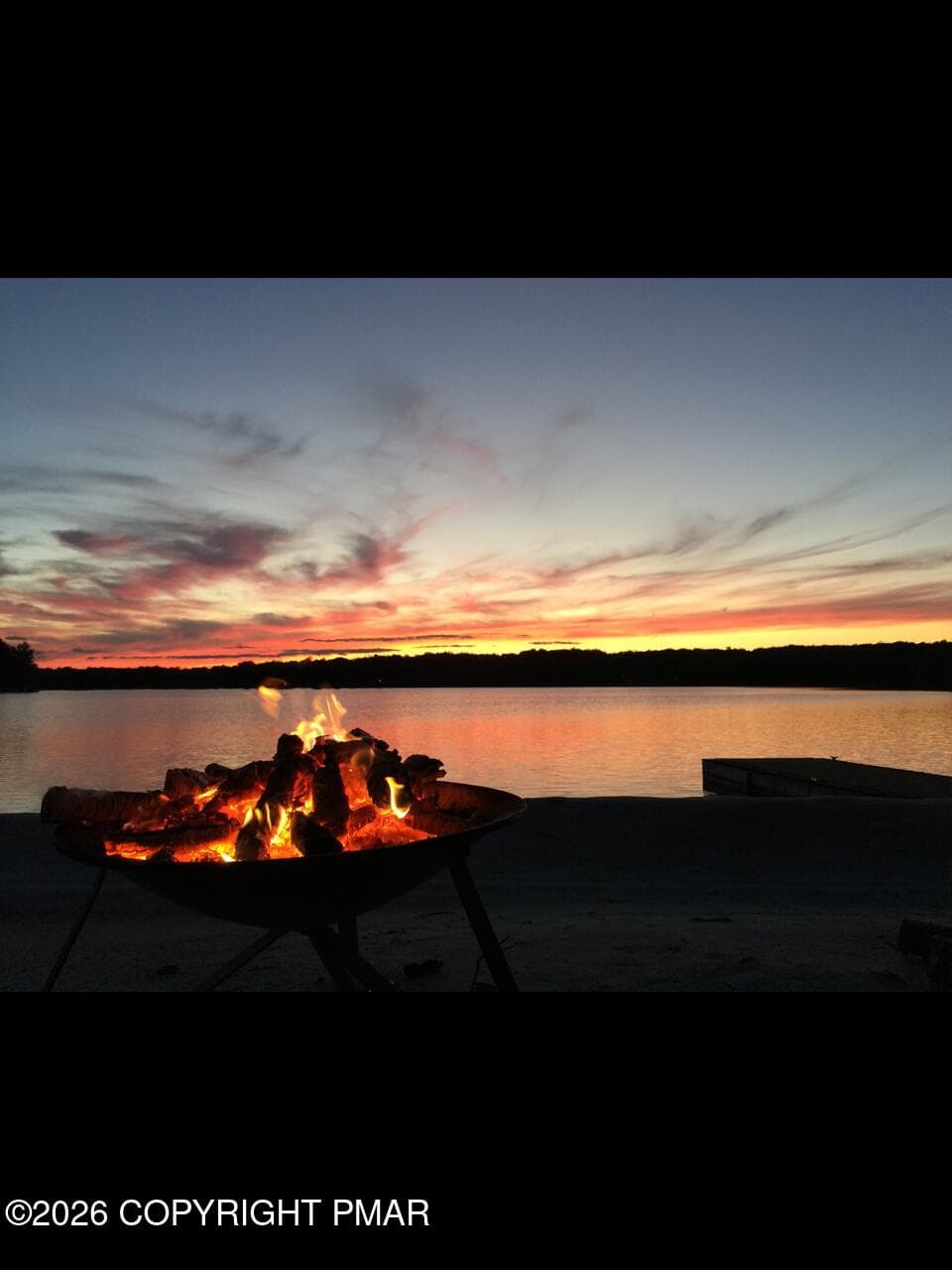 Sunset Bonfire at your Beach - 388 N Arrow Drive, Pocono Lake, PA 18347