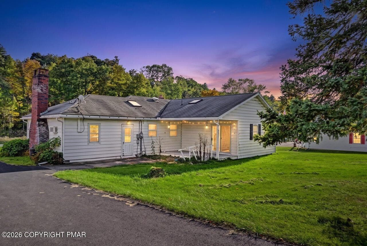 Dusk Rear View of Ranch Home - 2367 Route 209, Sciota, PA 18354, Sciota