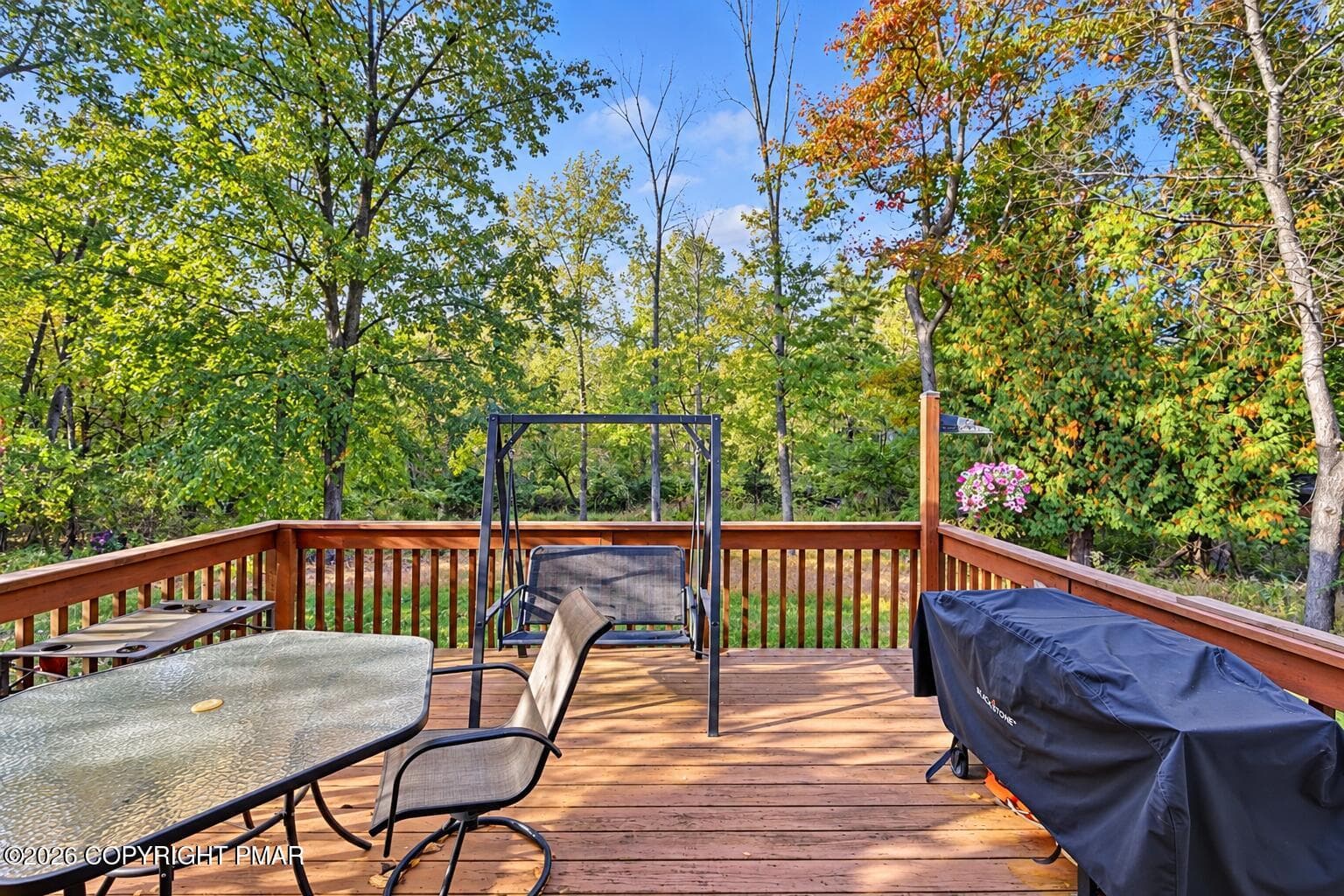 Rear Deck w/ Country View - 2367 Route 209, Sciota, PA 18354, Sciota