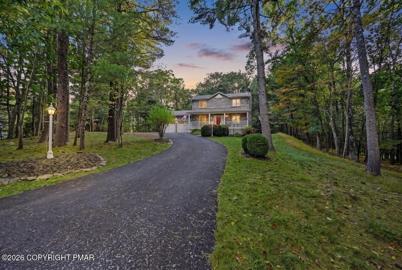 House Front - Street View Sunset - 212 Fairfield Drive, Brodheadsville, PA 18322, Brodheadsville