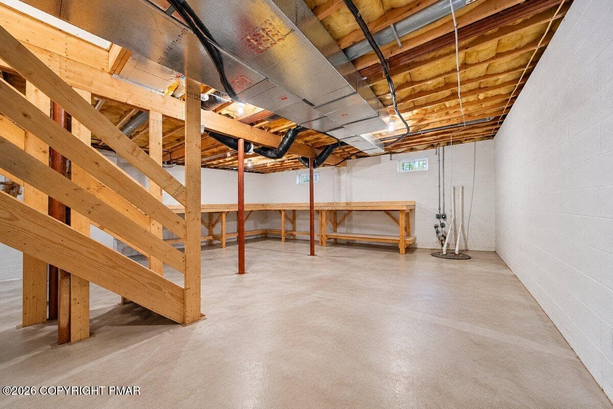 Bright Unfinished Basement Workshop - 156 Spruce Run Drive, Dingmans Ferry, PA 18328, Dingmans Ferry