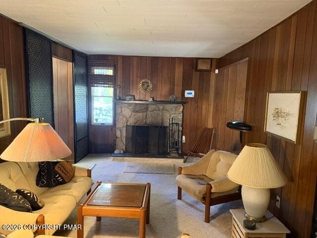 Living Room Fire Place - 1873 Sullivan Trail, Tannersville, PA 18372, Tannersville