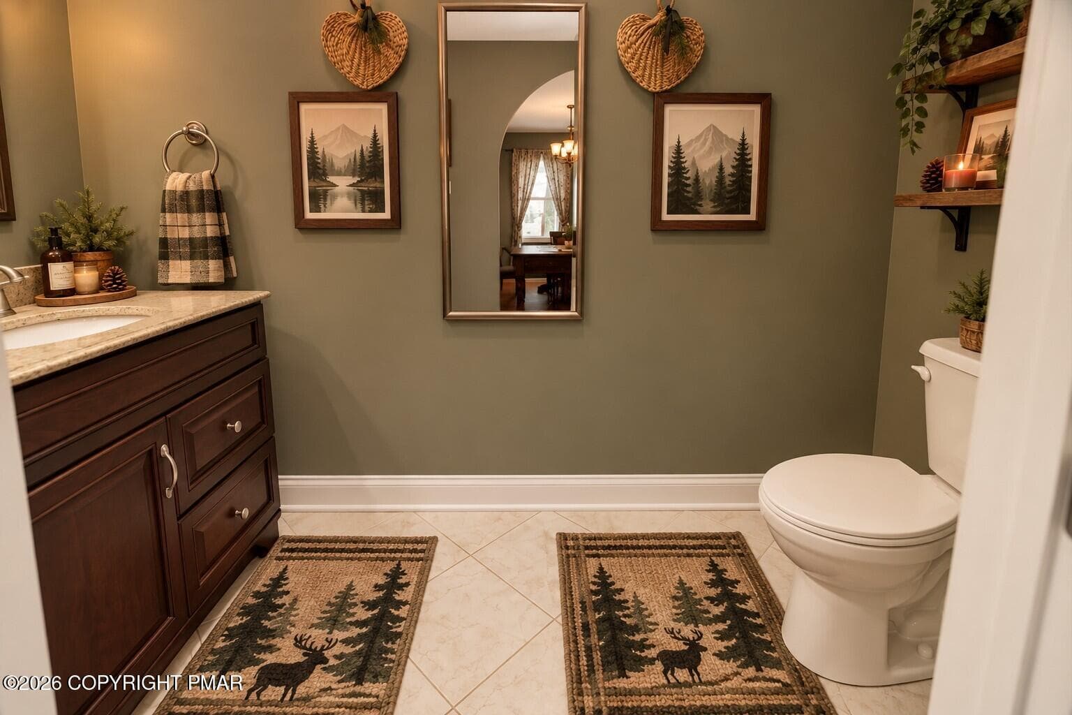 Virtually Staged Powder Room v2 - 122 Tamarack Trail, Pocono Summit, PA 18346