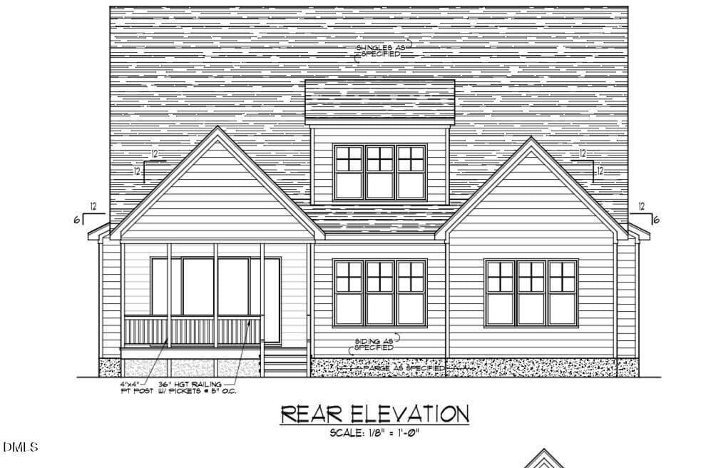 Rear Elevation - 212 Golfers View, Pittsboro, NC 27312