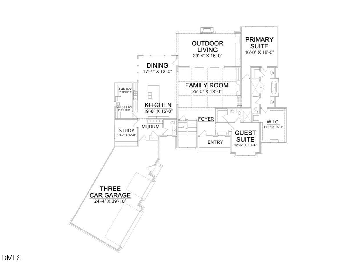 1st floor plan - 7000 Rosewood Grove Lane, Raleigh, NC 27613, Raleigh