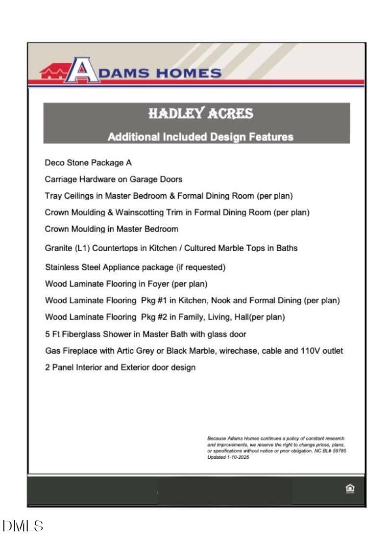 Hadley Acres_Standard Features 11.21.25 - 108 Brighton Street, La Grange, NC 28551