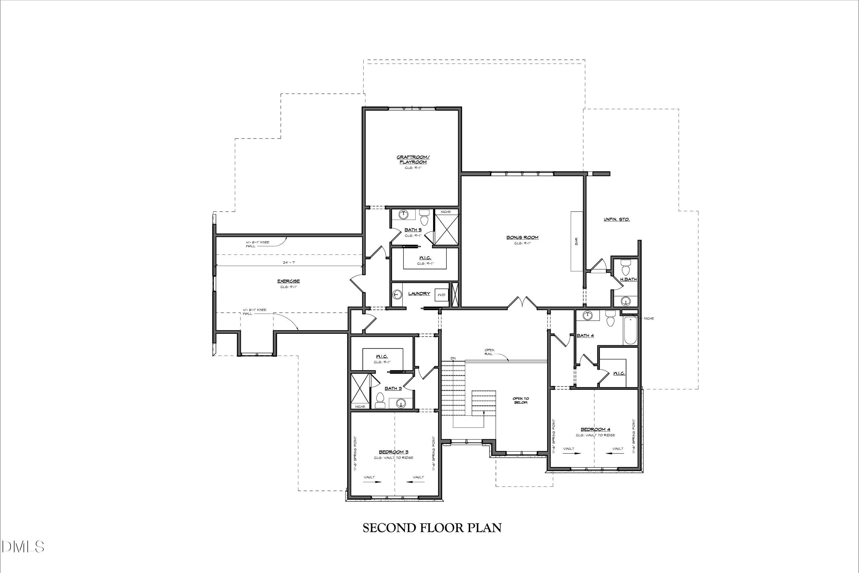SFL - Lot 1 Floorplan 2nd floor - 6448 Sanctuary Falls Drive, Raleigh, NC 27614, Raleigh