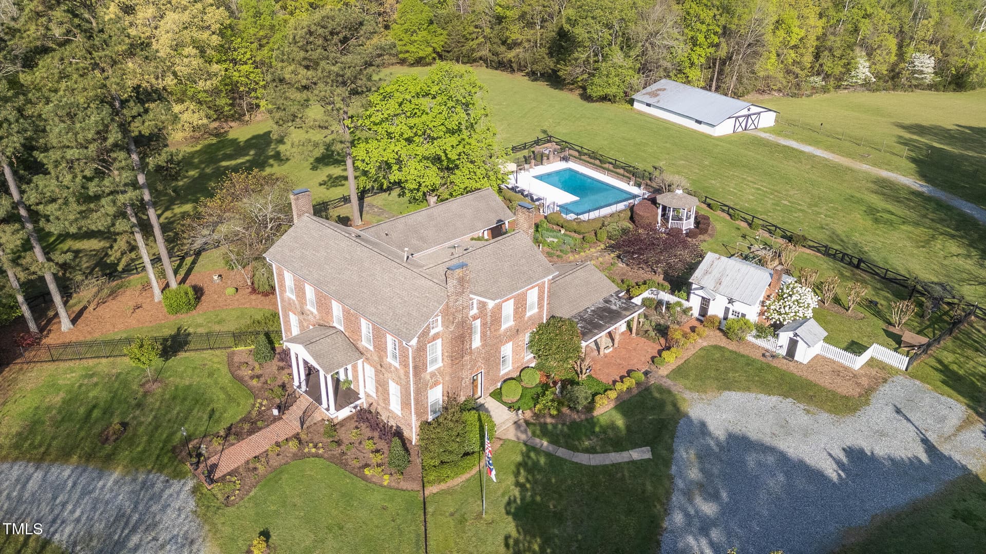 Aerial View - 3542 Bason Road, Mebane, NC 27302