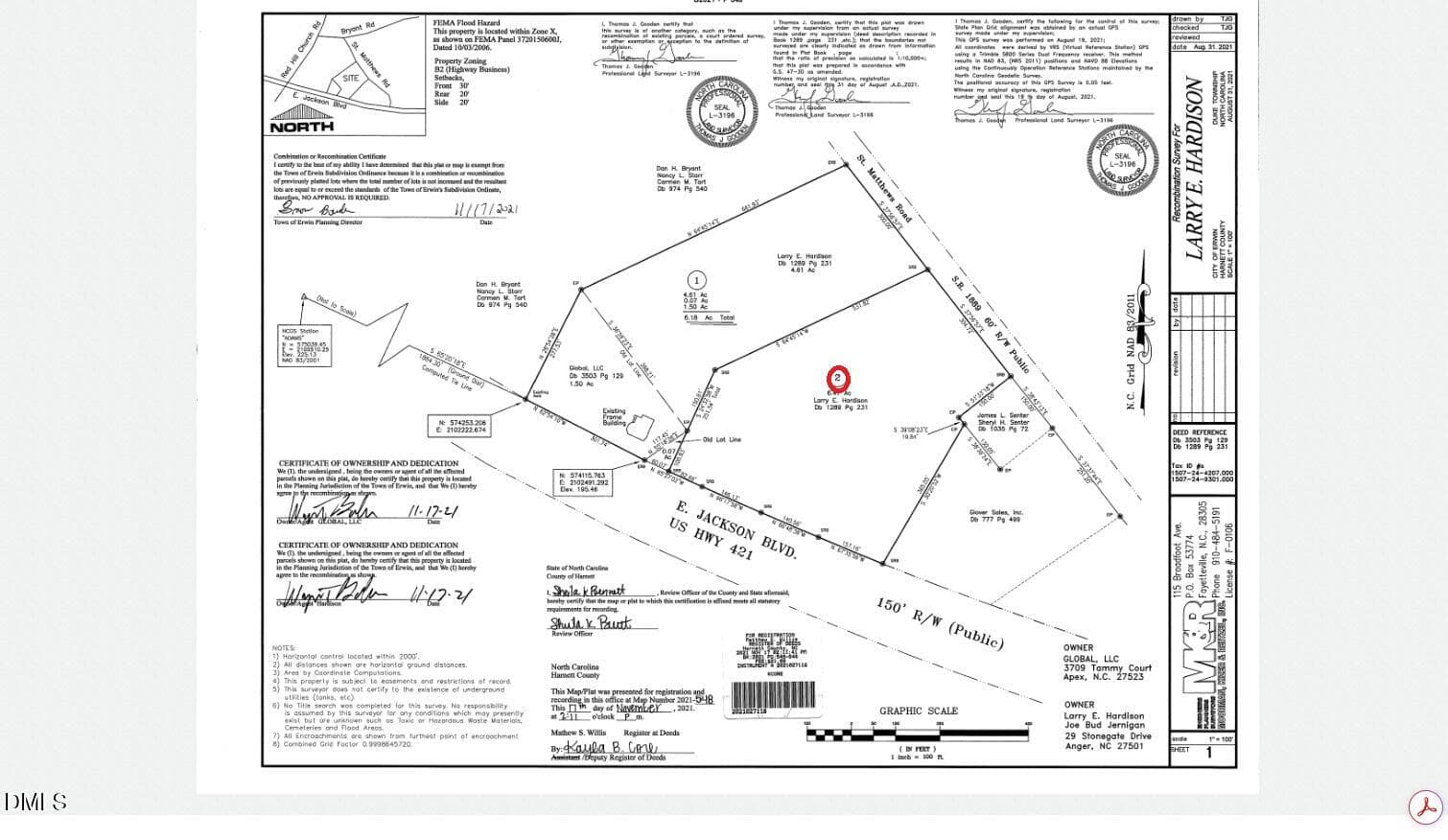 LAMM SURVEY 6.47 AC - 0 E Jackson Boulevard, Erwin, NC 28339