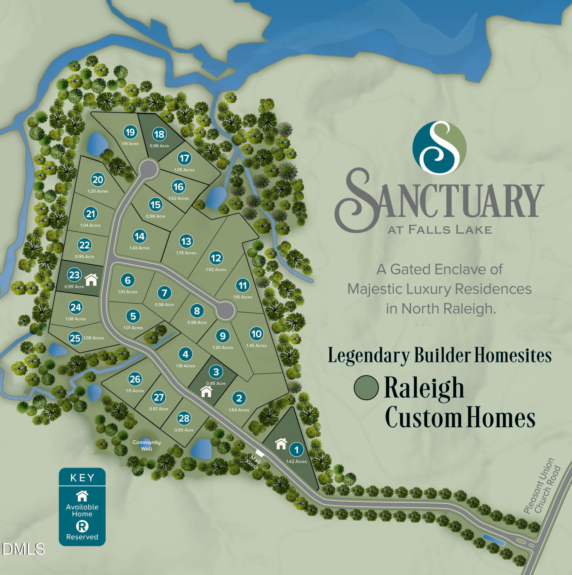 Raleigh Custom Homes Site Map 2026 - 6460 Sanctuary Falls Drive, Raleigh, NC 27614, Raleigh