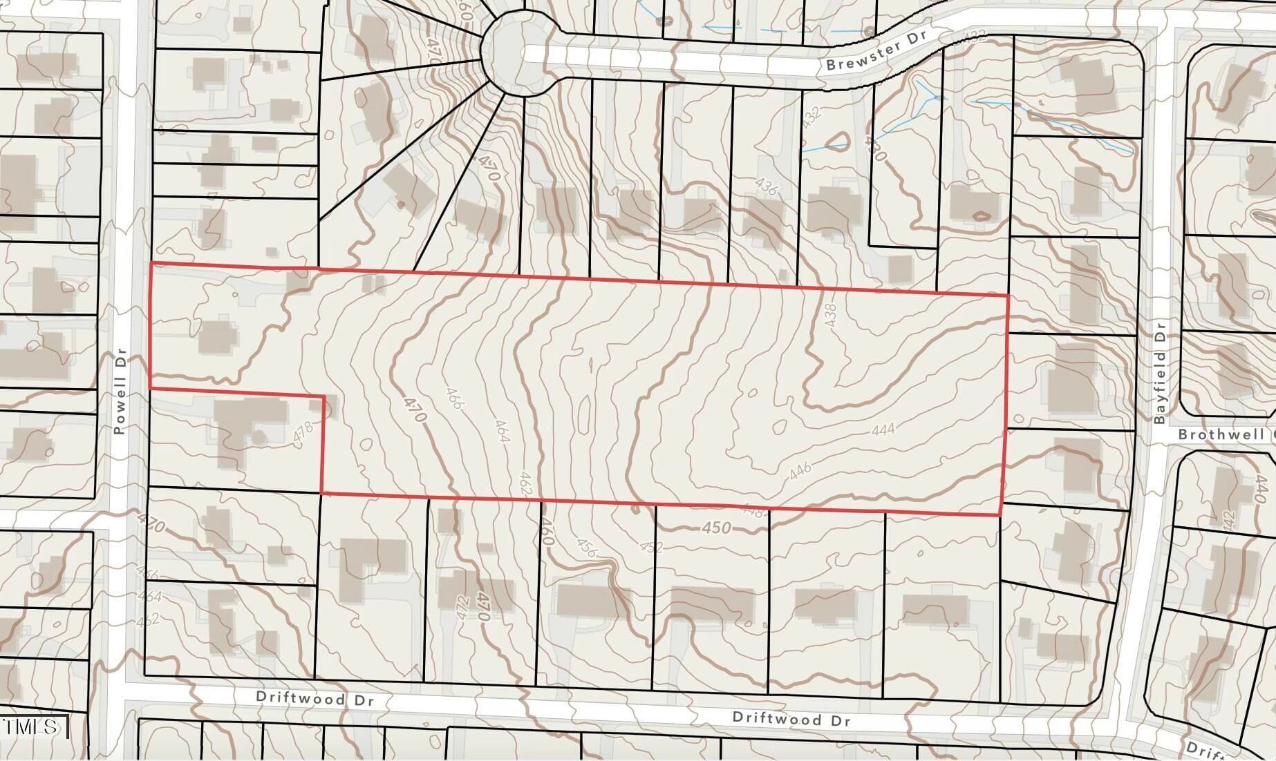 611 Powell Raleigh Topo Overlay - 613 Powell Drive, Raleigh, NC 27606, Raleigh