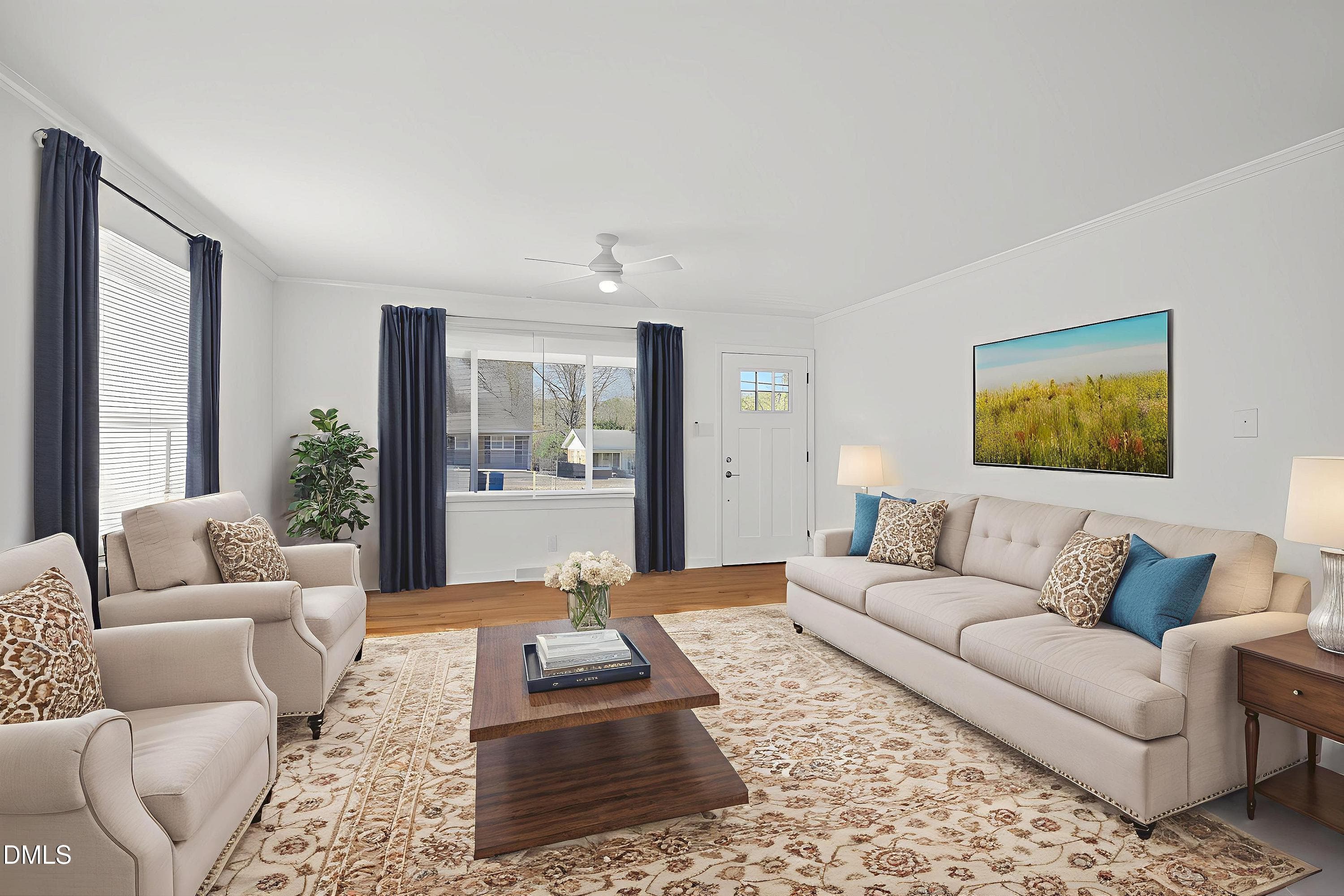 Family Room Virtually Staged - 302 Normandy Street, Durham, NC 27707, Durham