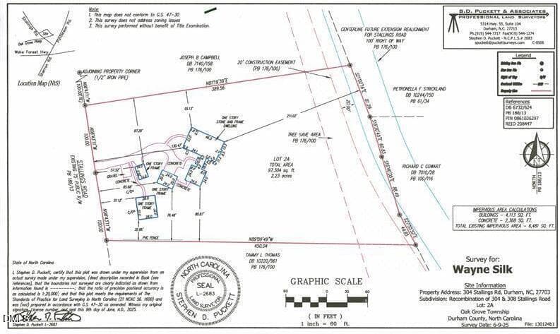 304 & 308 survey (1) - 304 Stallings Road, Durham, NC 27703, Durham