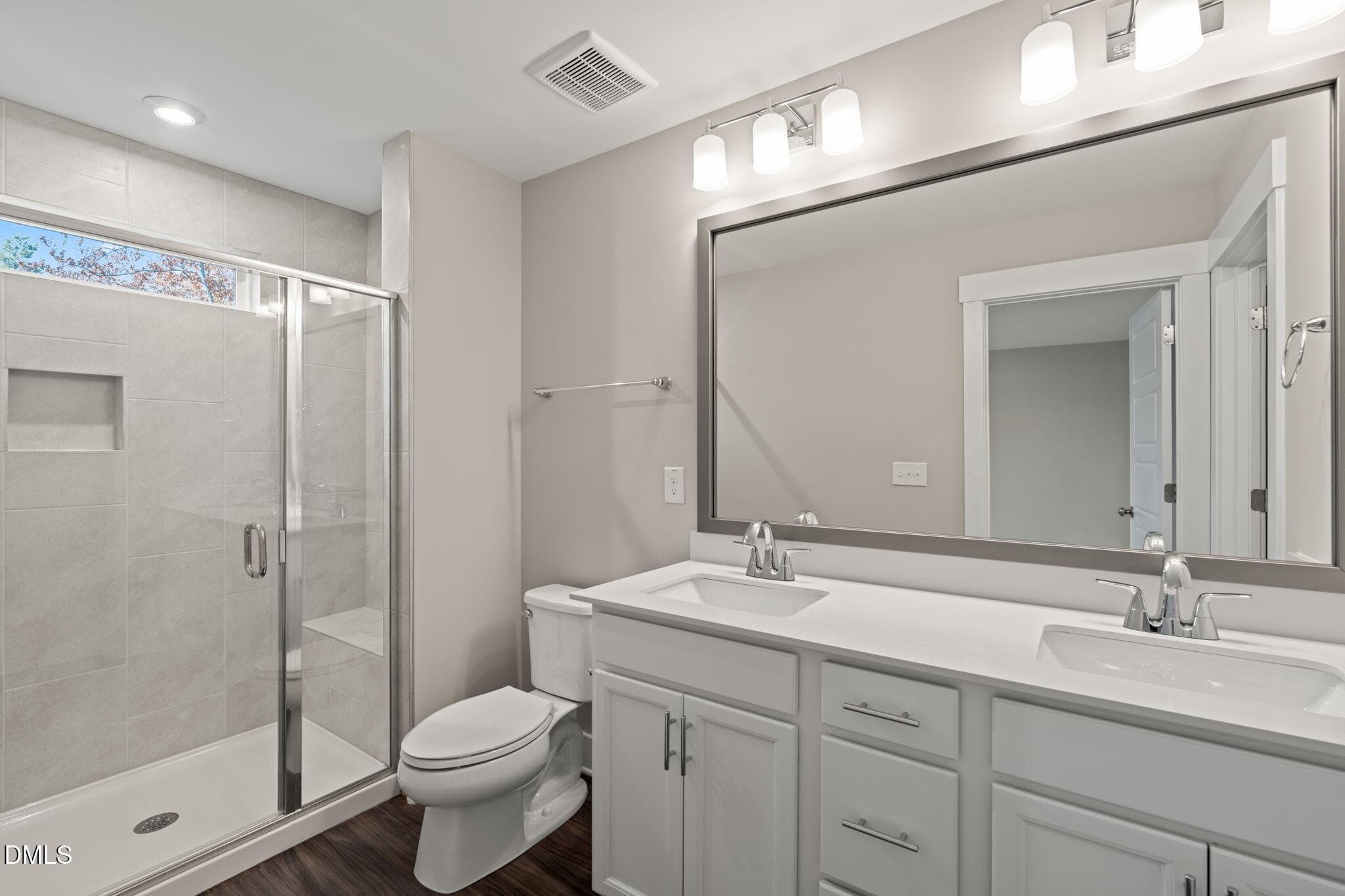 Ensuite with Dual Vanity & Shower - 528 Plumleaf Lane, Durham, NC 27703, Durham