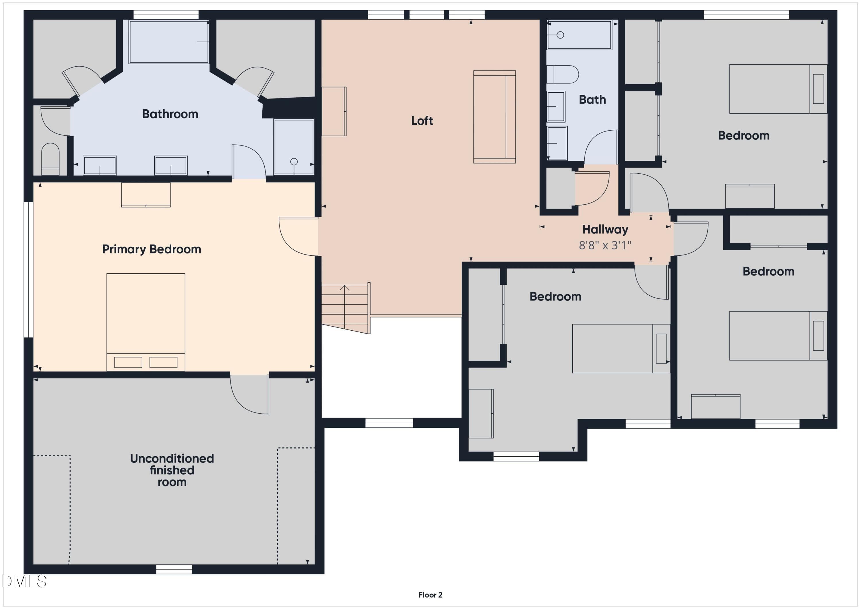 Floor plan 2 - 6 Upton Court, Durham, NC 27713, Durham