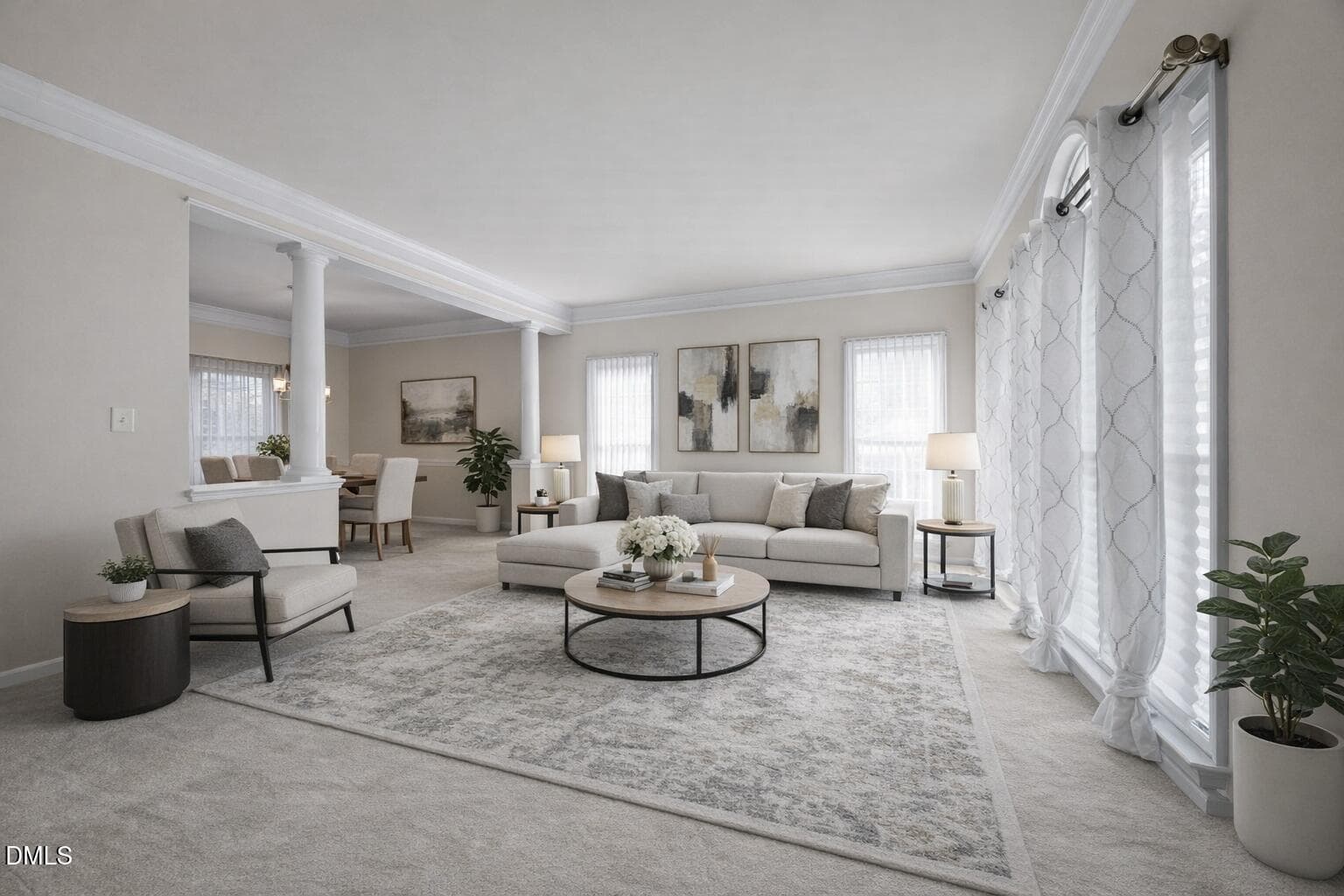 Living room staged - 6 Upton Court, Durham, NC 27713, Durham