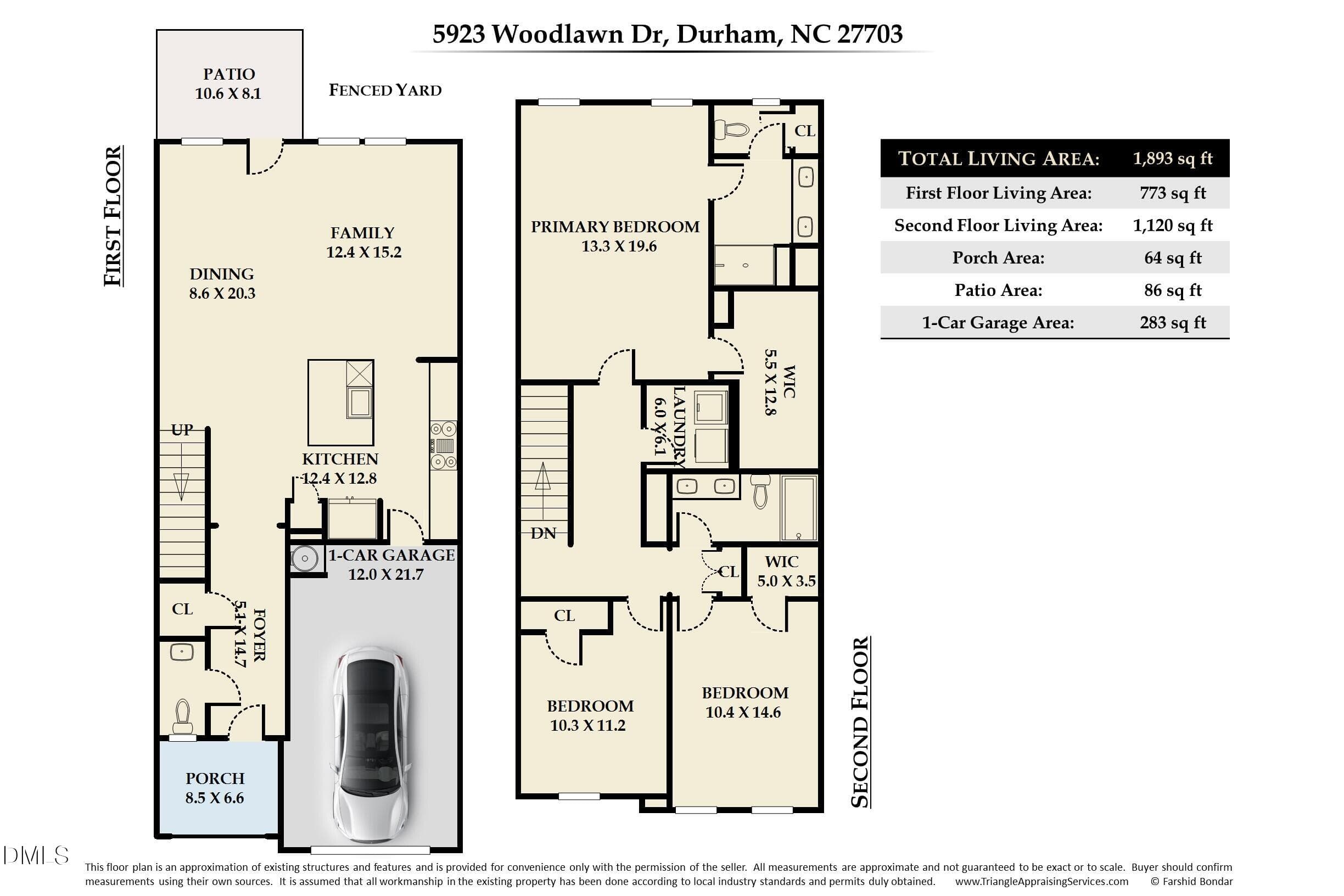 Floor Plan - MLS Photos-15 - 5923 Woodlawn Drive, Durham, NC 27703, Durham