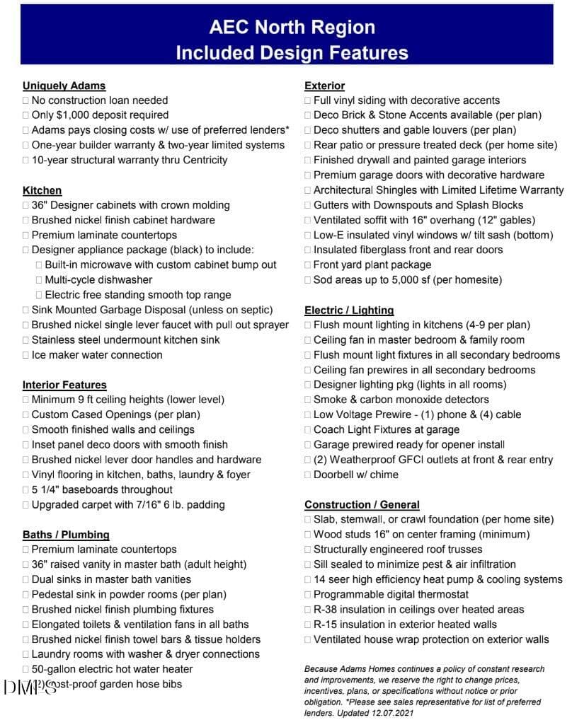 AECN Feature Sheet - 180 Galway Road, Lillington, NC 27546