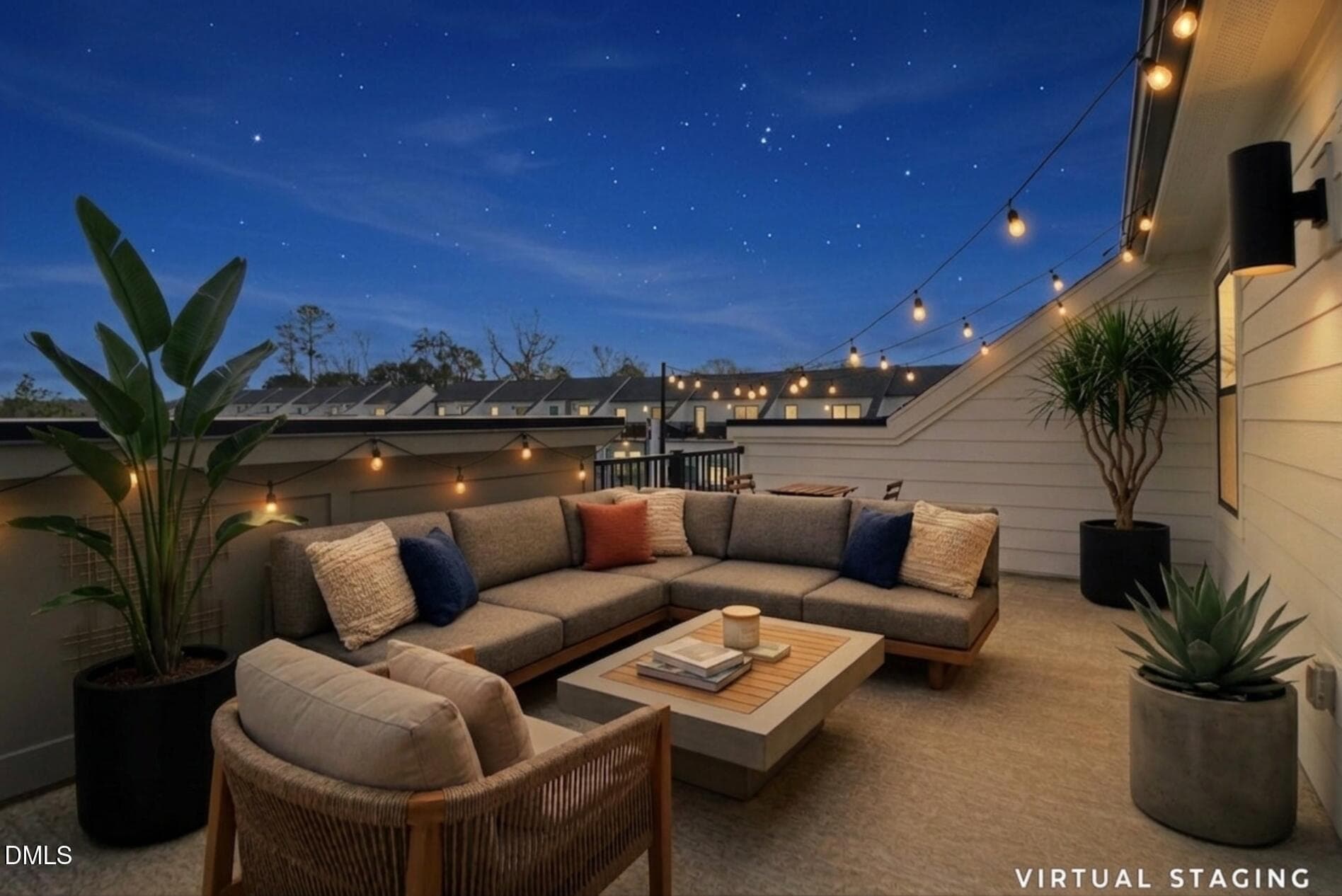 roof terrace night - 501 Hedrick Ridge Road, Cary, NC 27519, Cary
